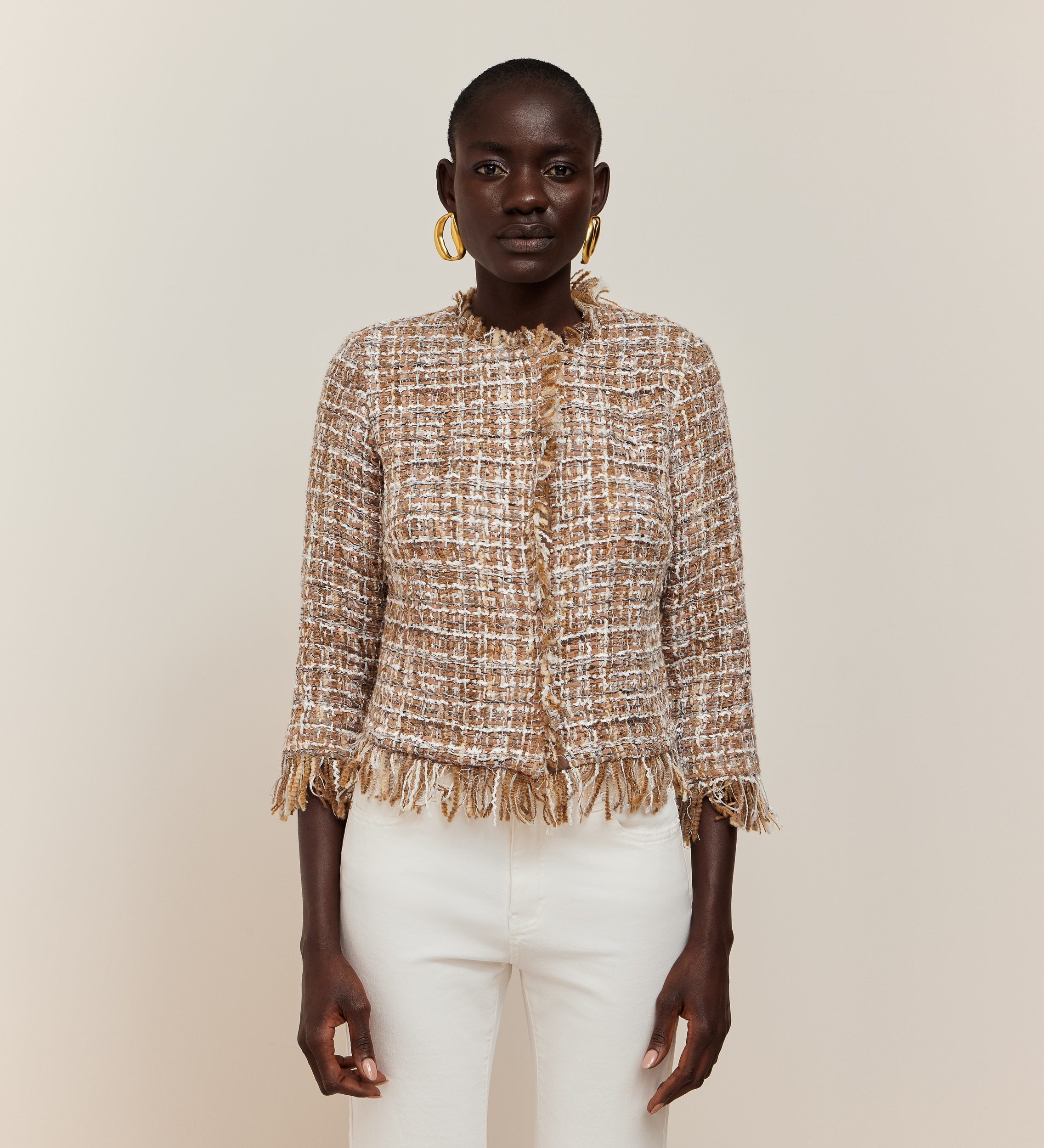 Fringed tweed jacket