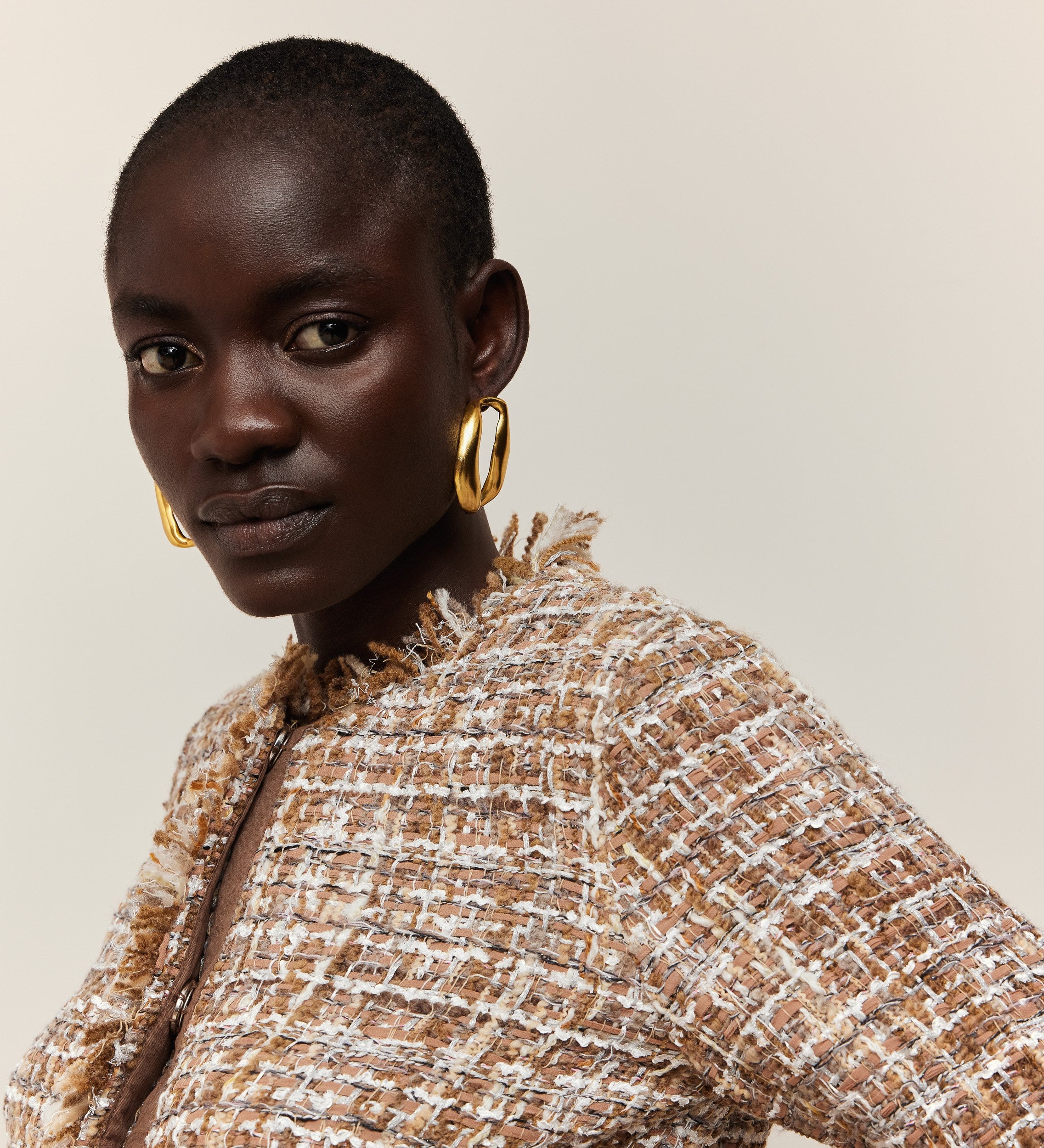 Fringed tweed jacket