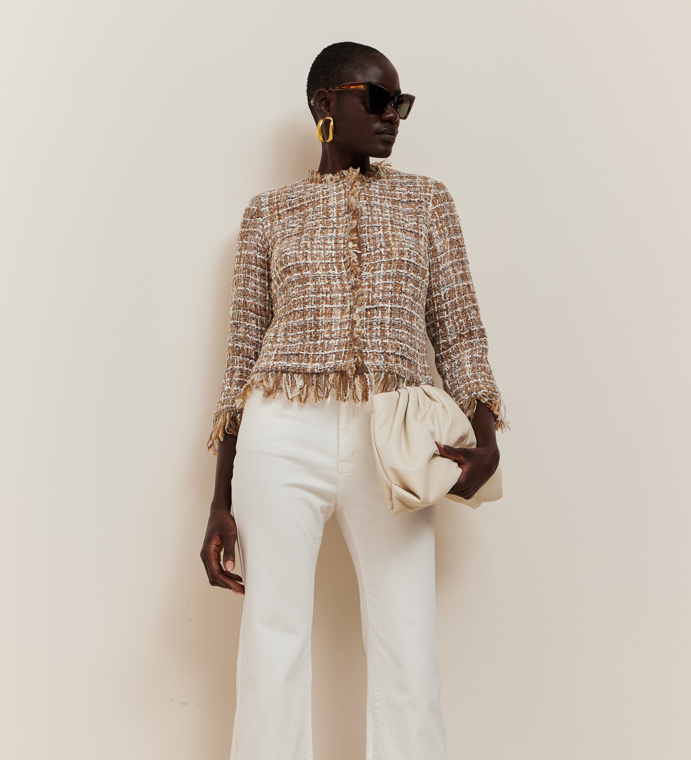 Fringed tweed jacket