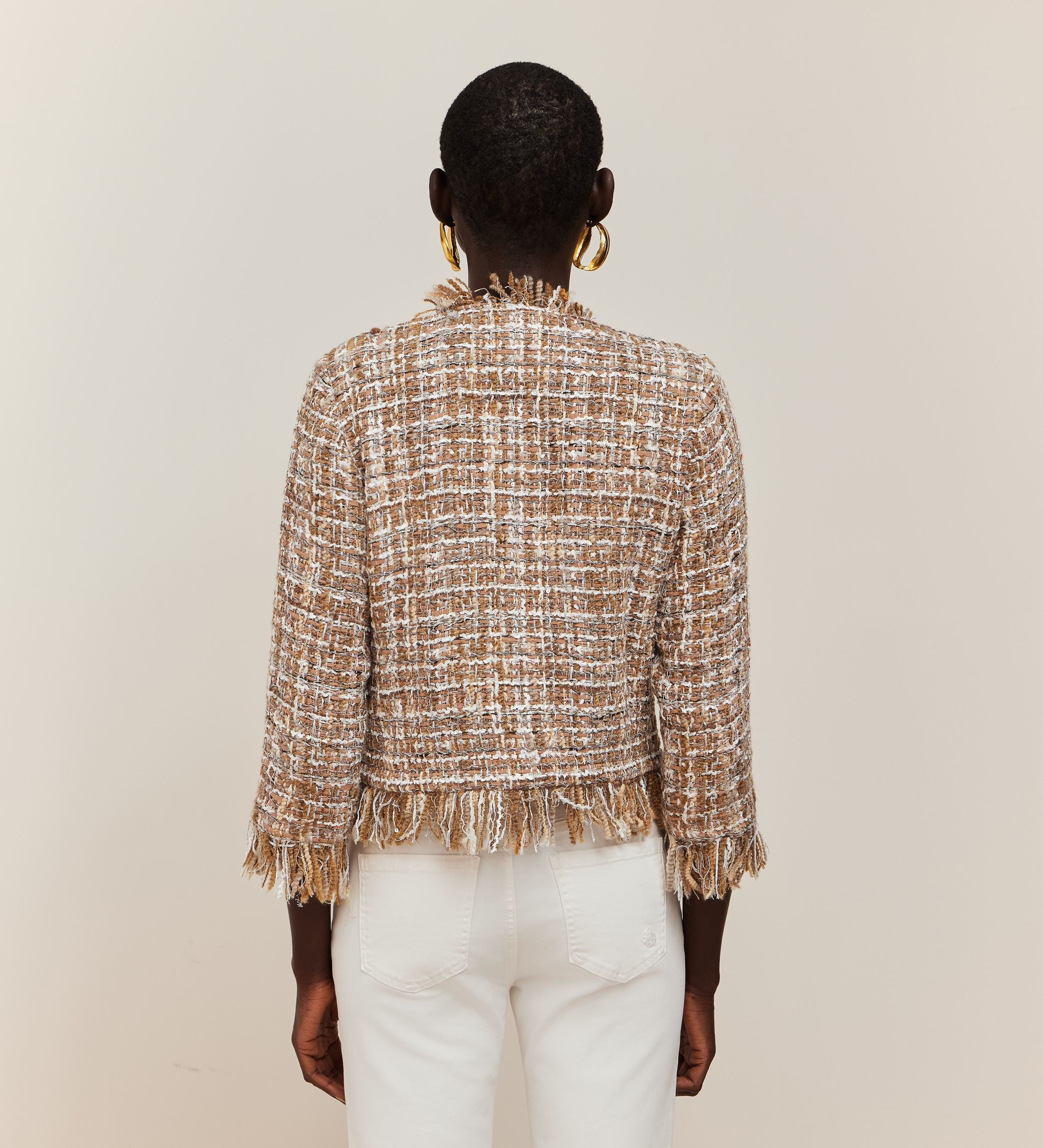 Fringed tweed jacket