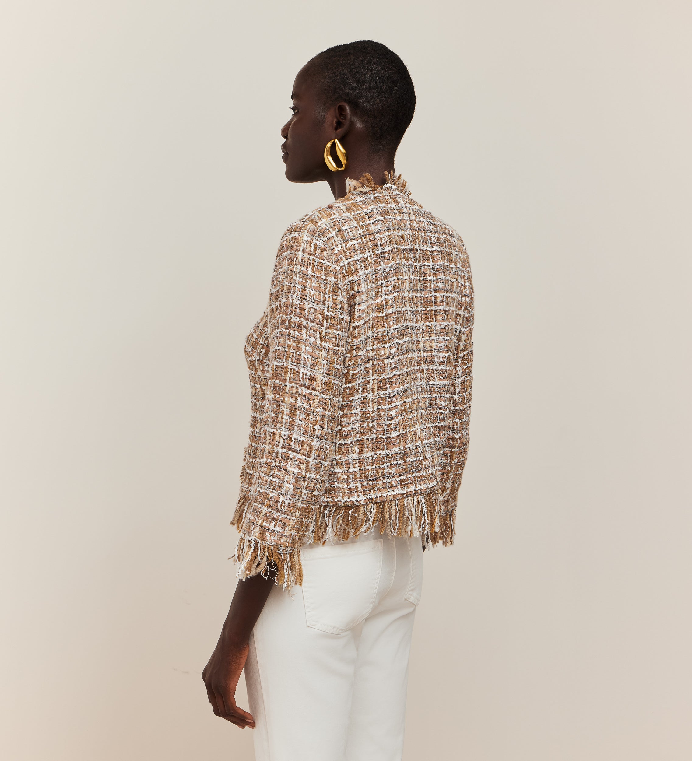 Fringed tweed jacket