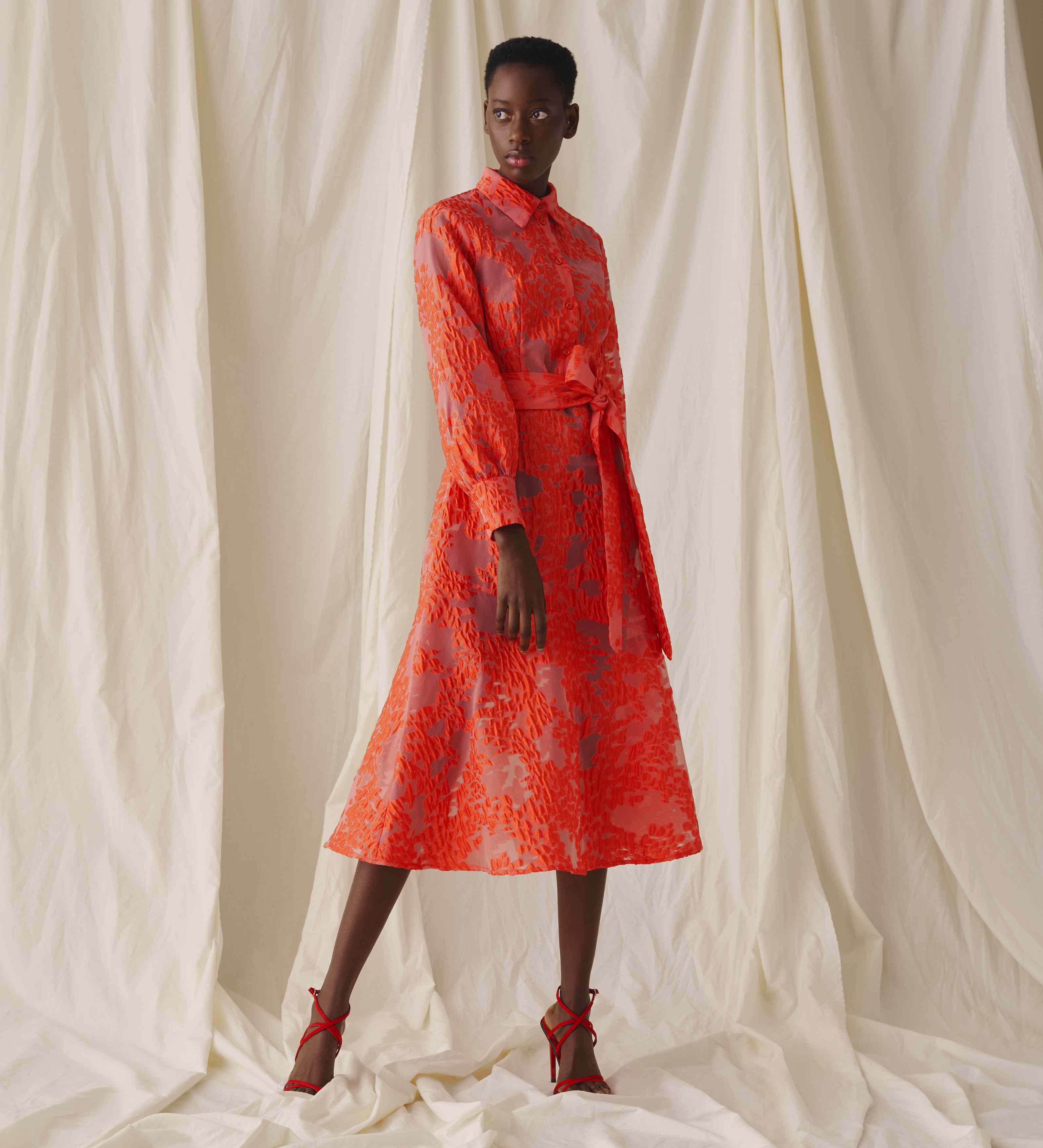 Jacquard shirt dress