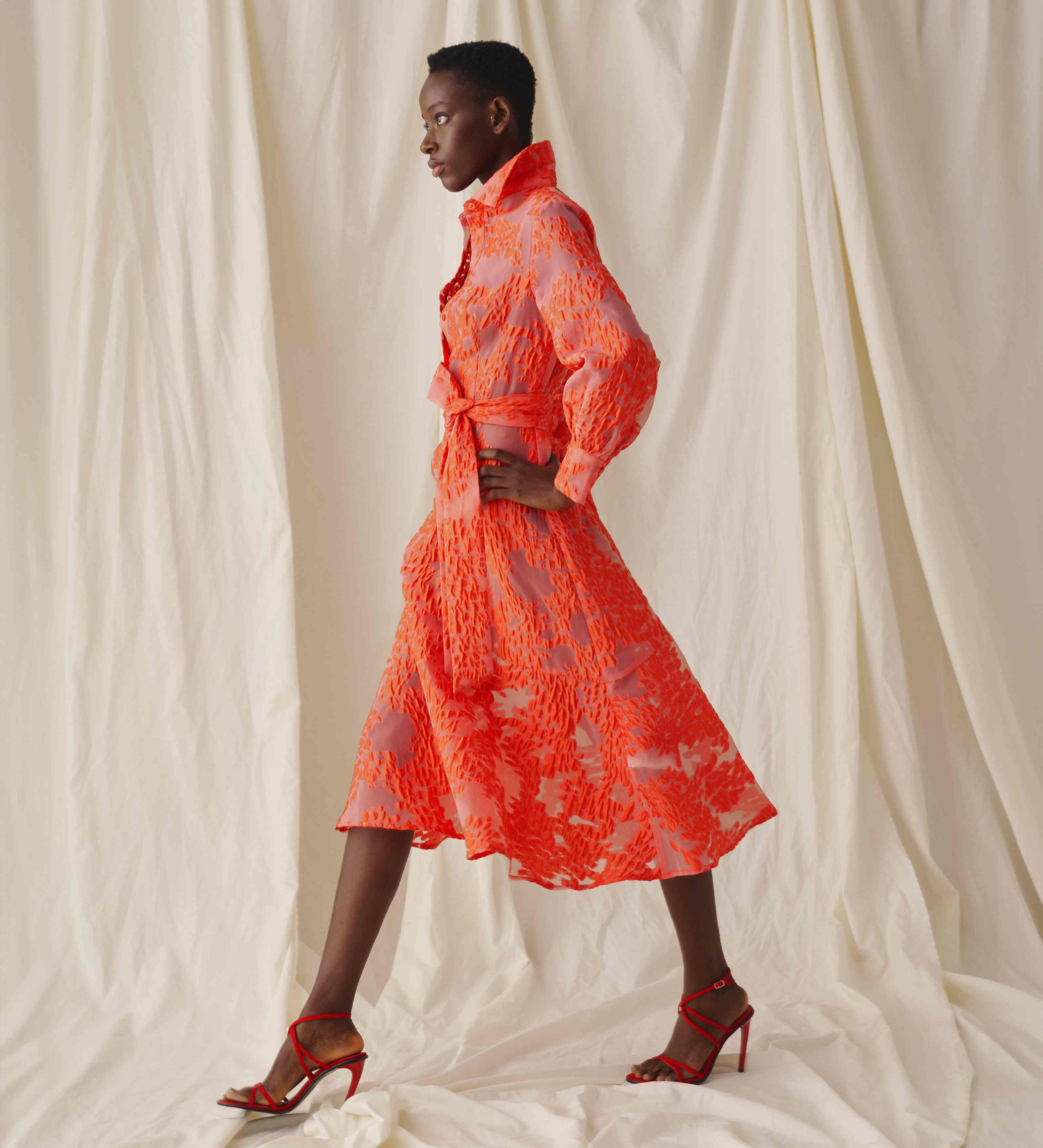 Jacquard shirt dress