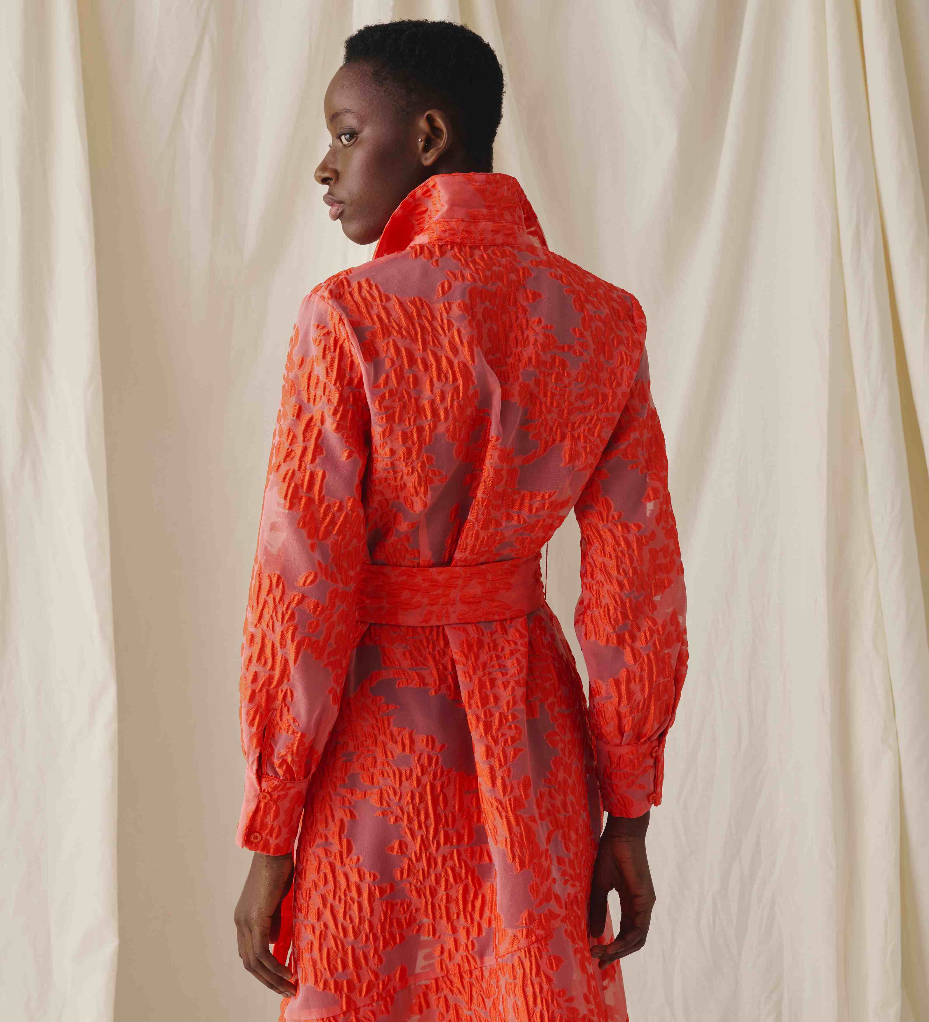 Jacquard shirt dress