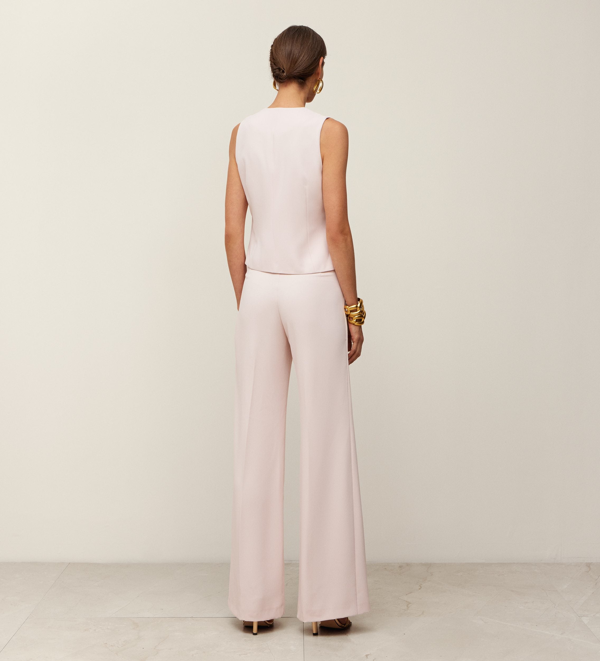 Flared crepe trousers