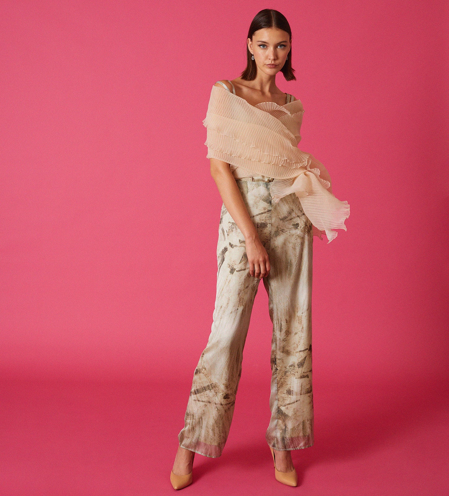 Printed wide pants