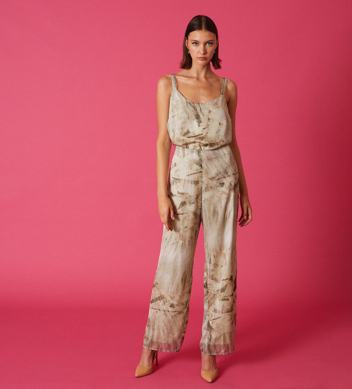 Printed wide pants
