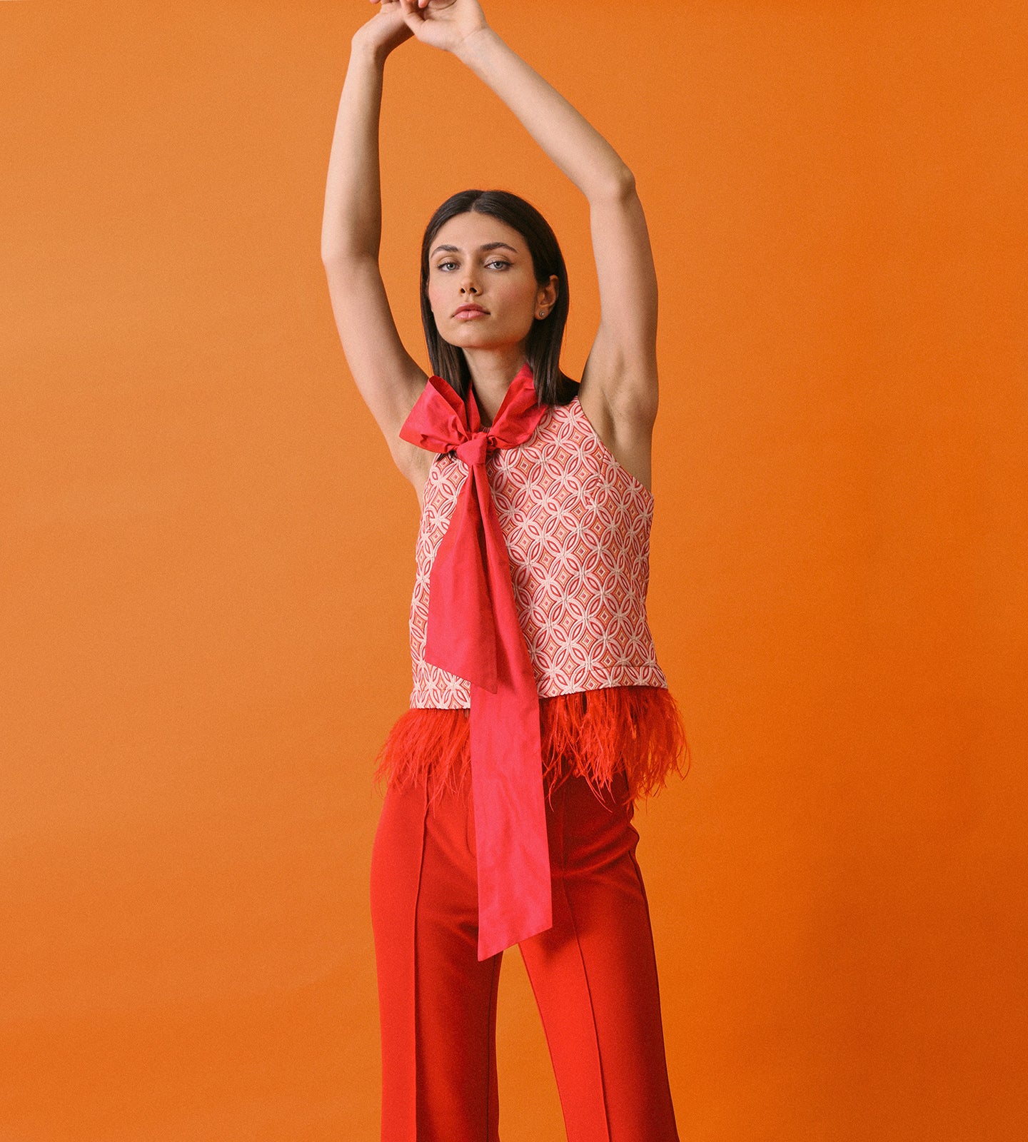 haut avec des plumes