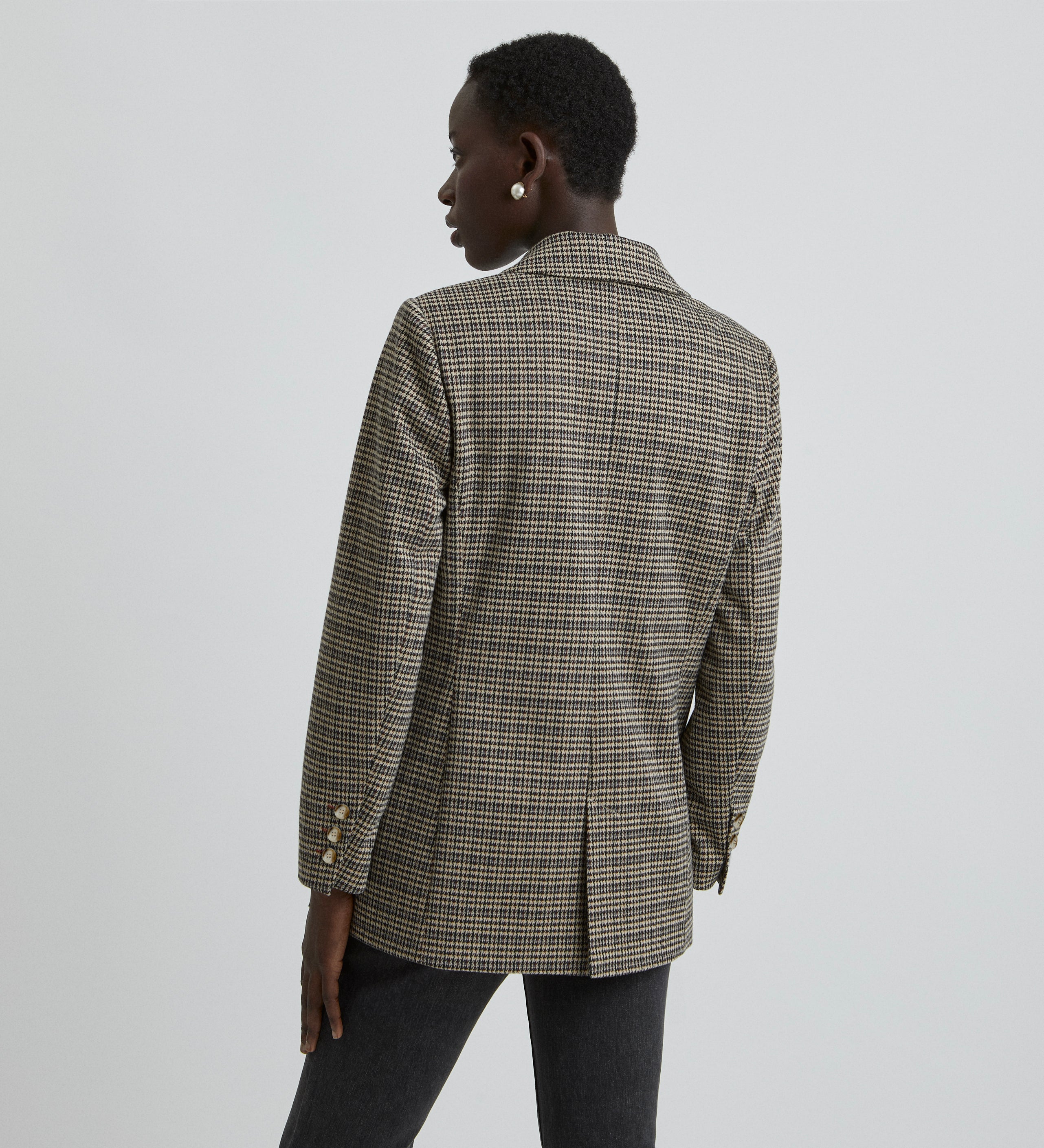 Checked double-breasted blazer