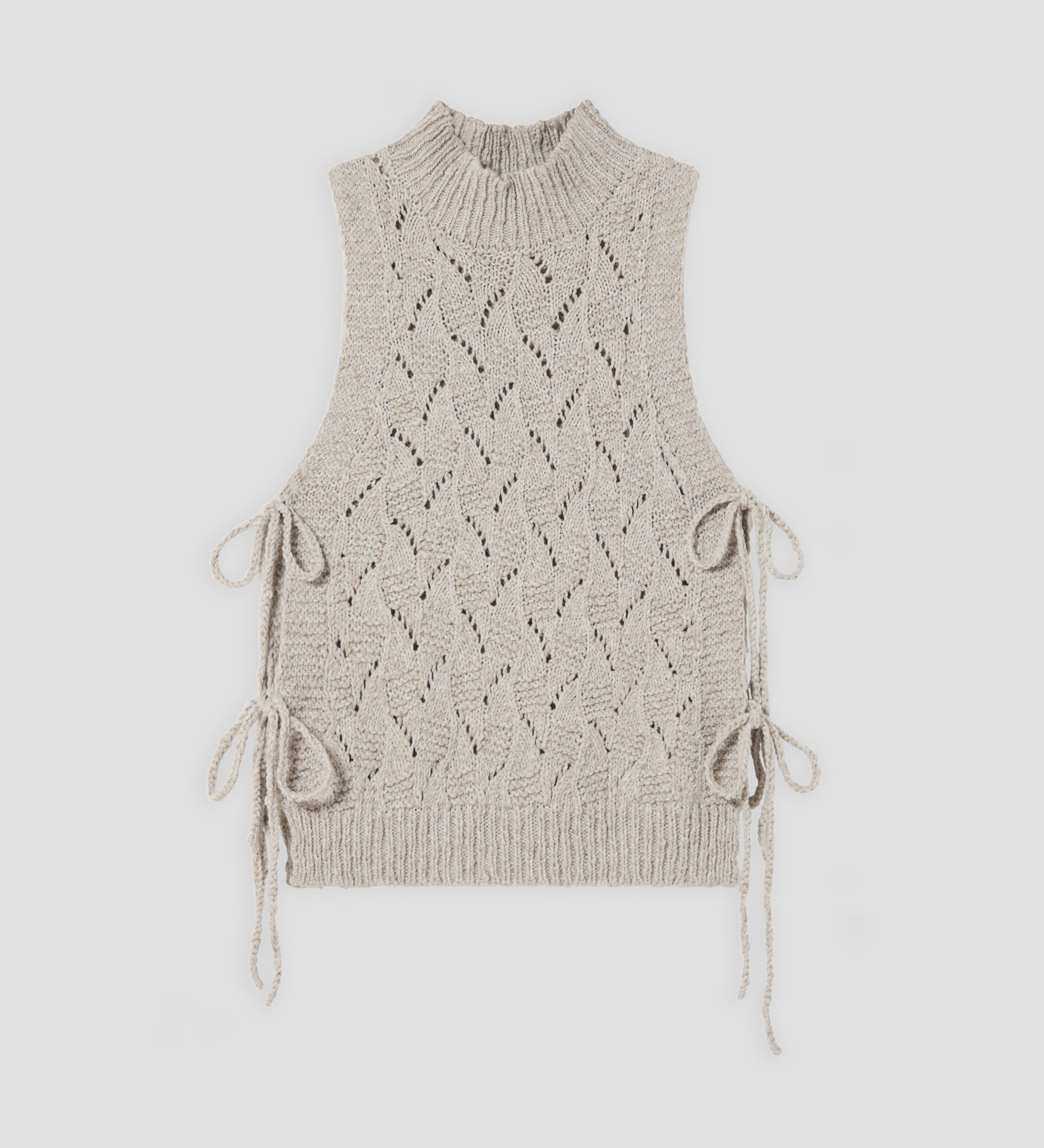 High neck knitted vest