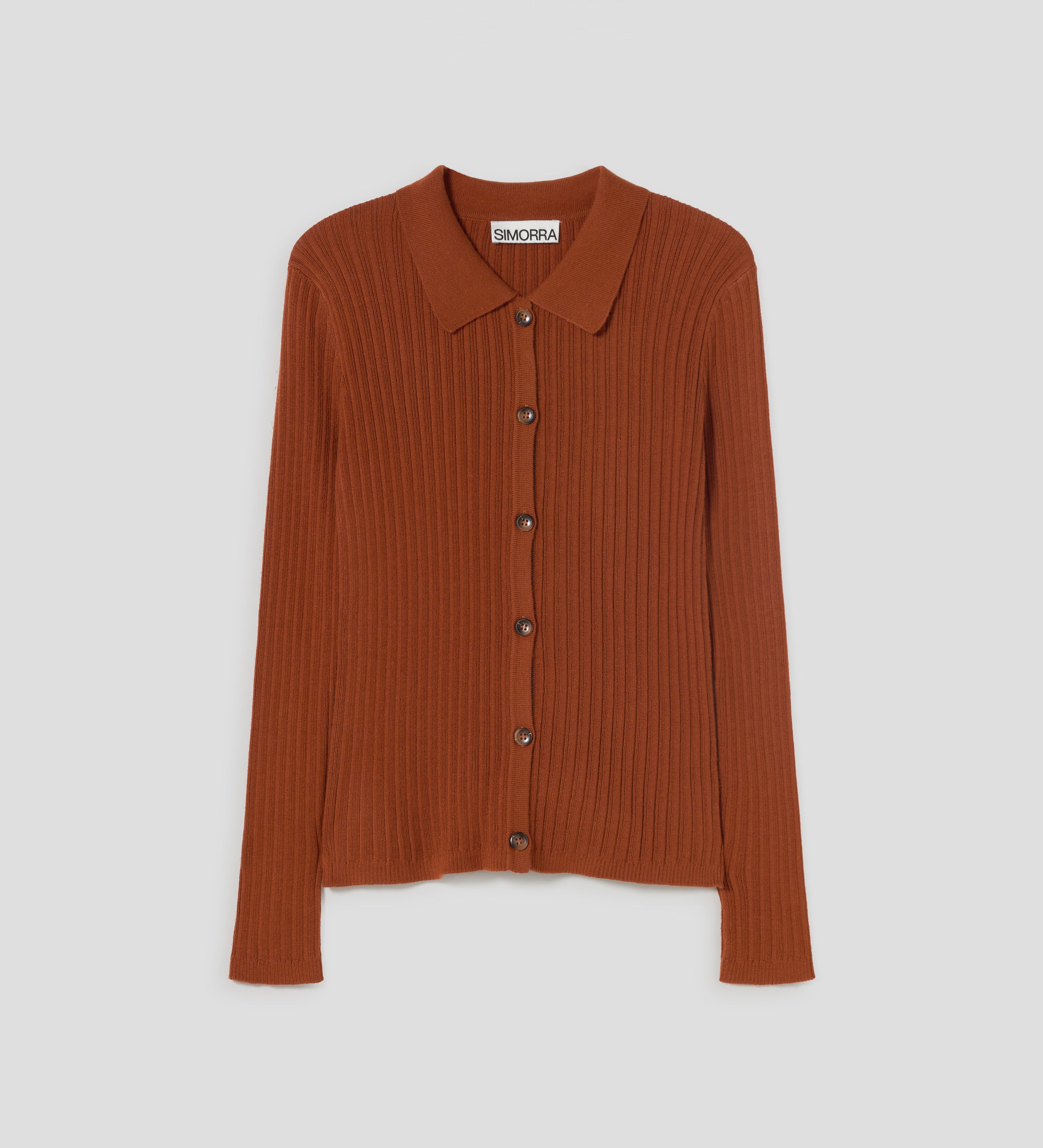 Short ribbed cardigan