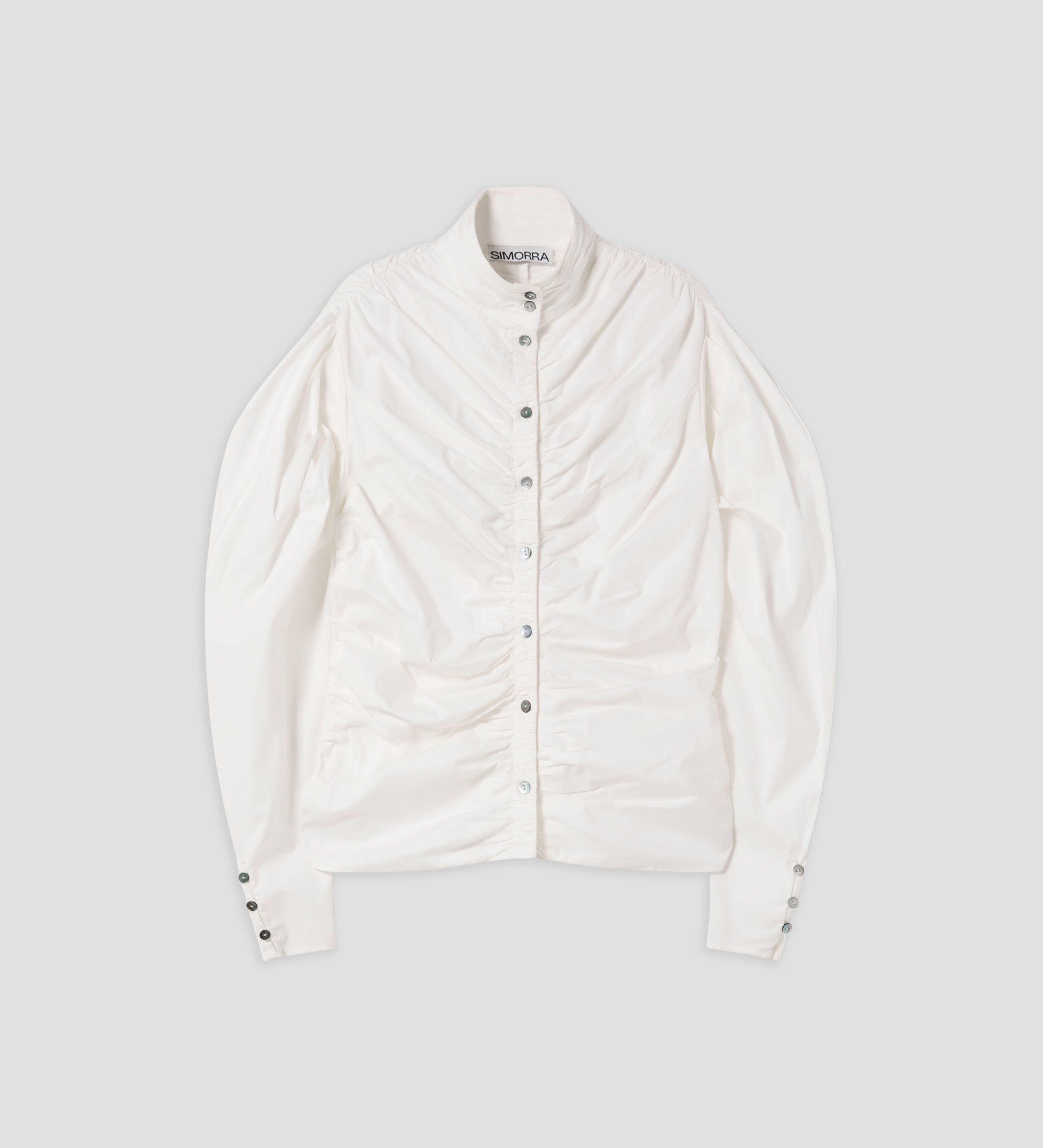 Gathered poplin shirt