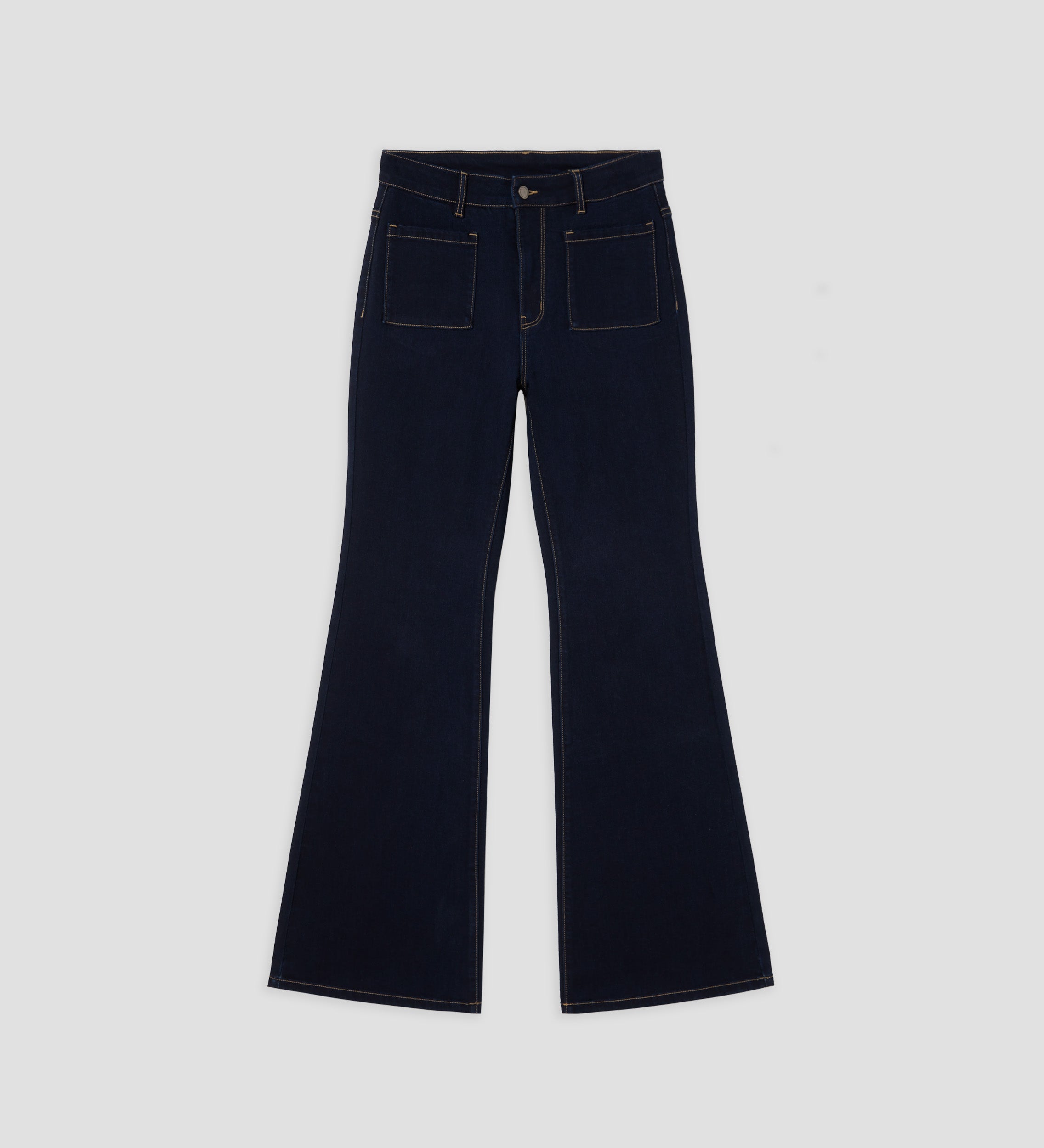 Denim trousers with patch pockets