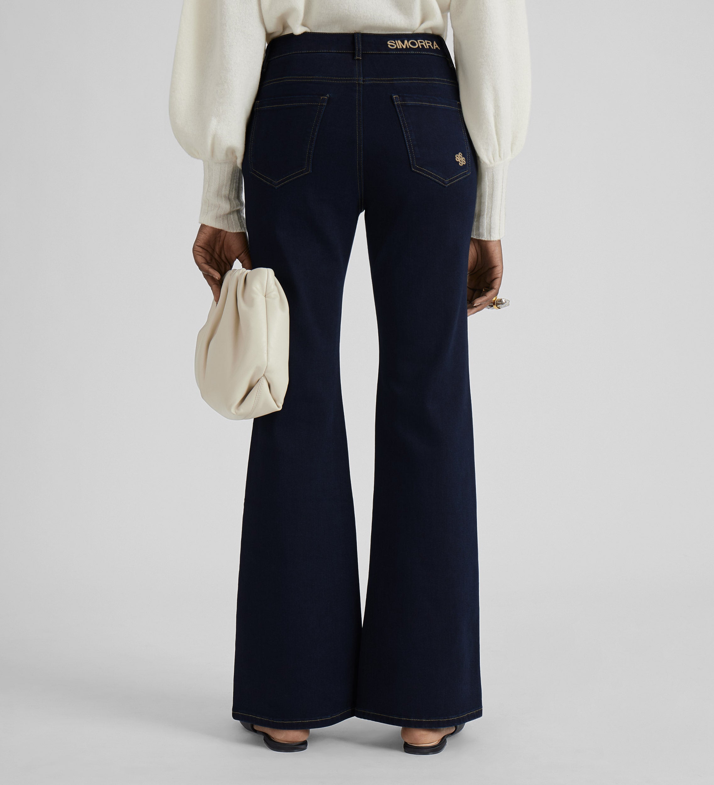 Denim trousers with patch pockets