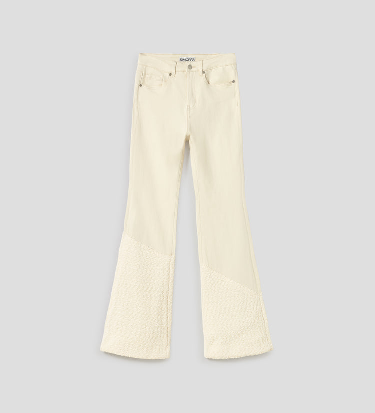 Flared jeans with decorative bottom