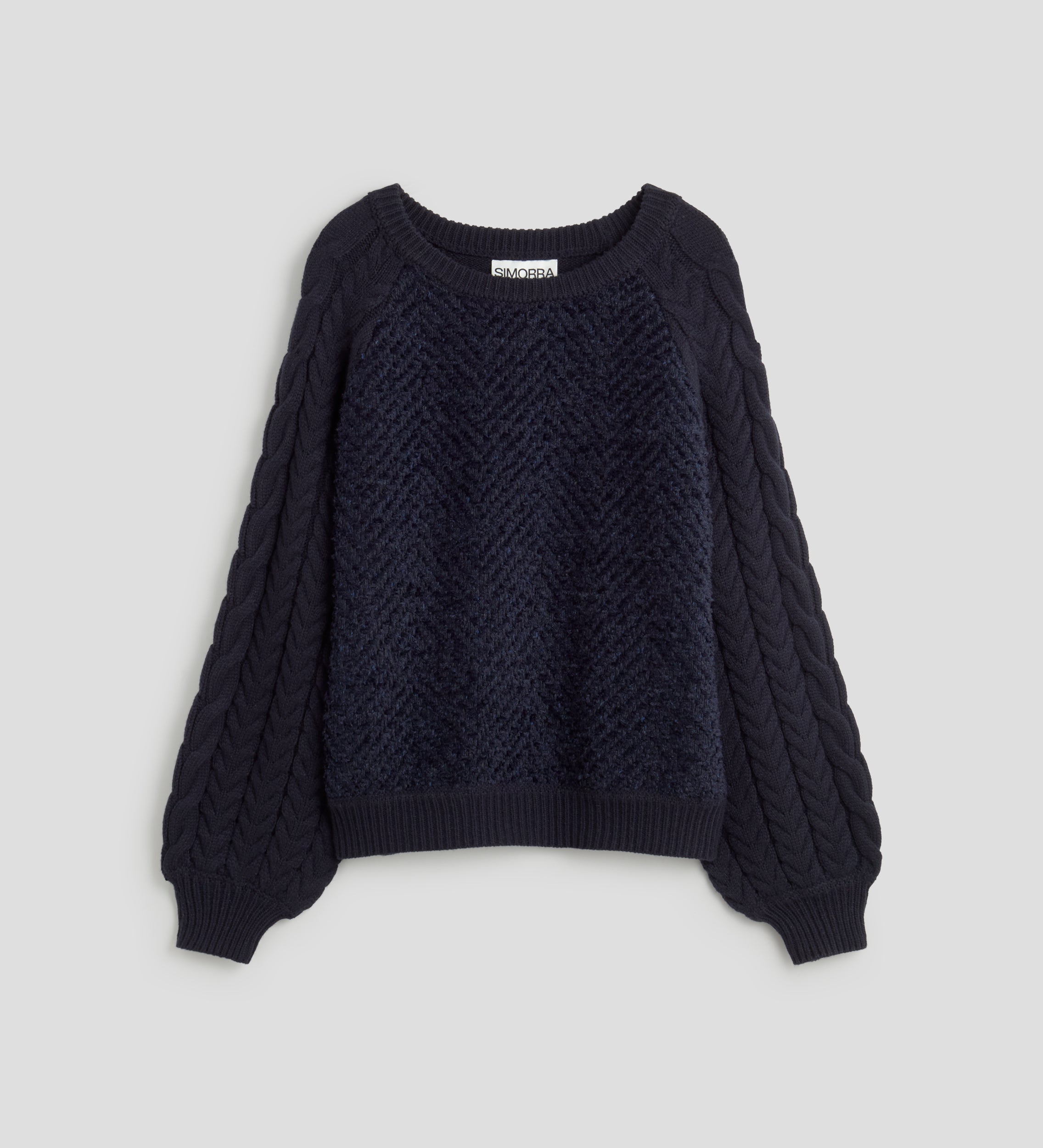 Pull jacquard bi-matière