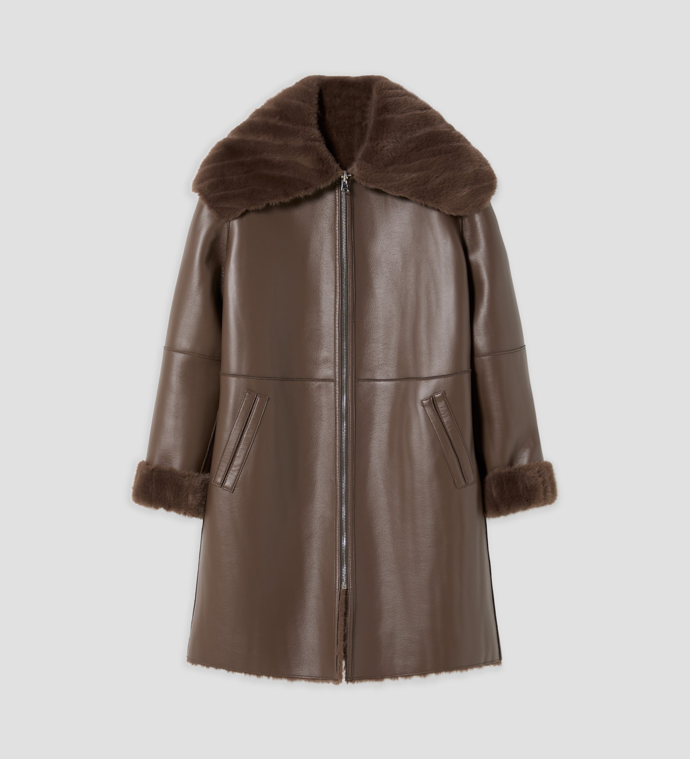 Manteau réversible en fausse fourrure