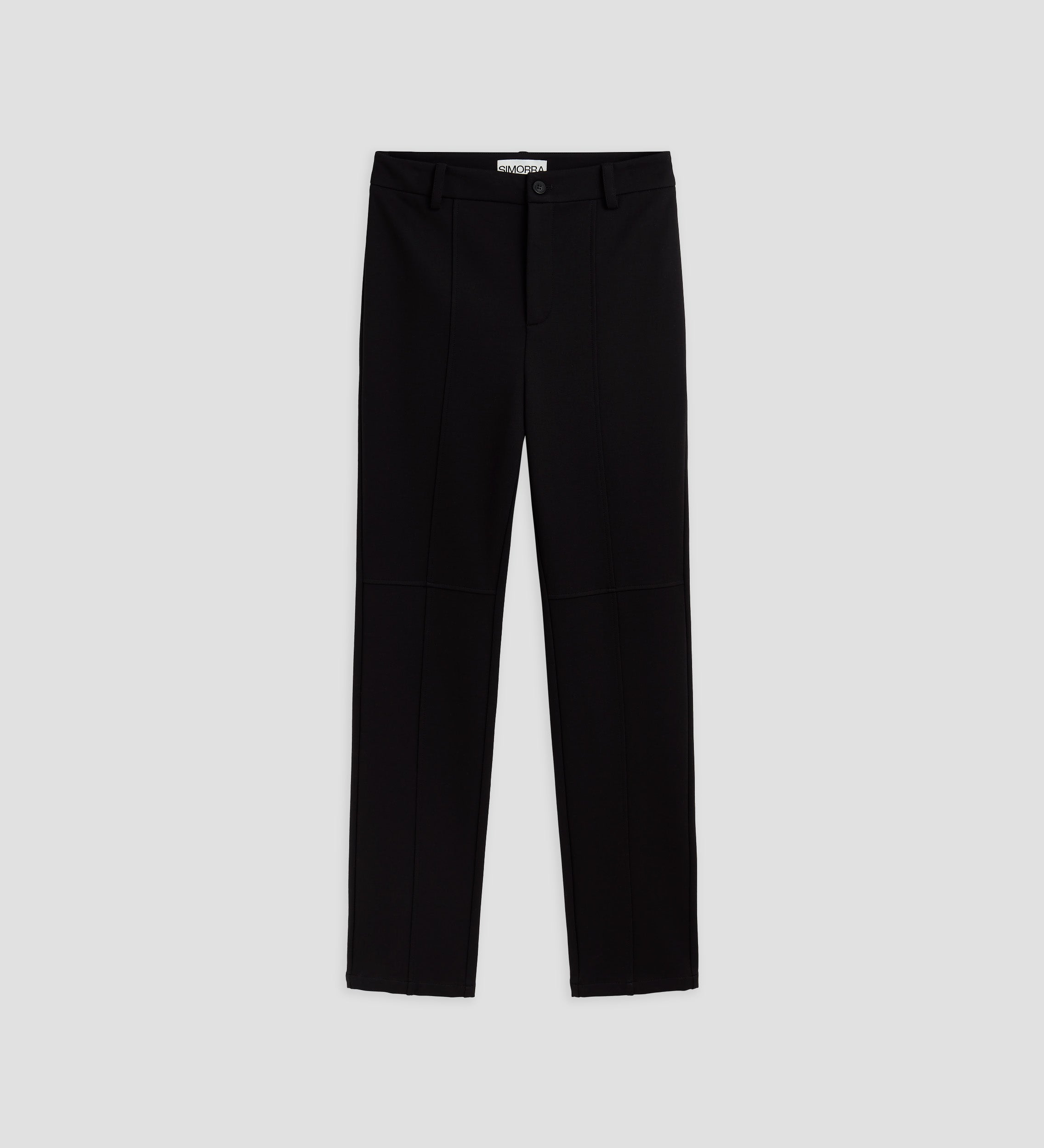 Straight elastic trousers with cuts