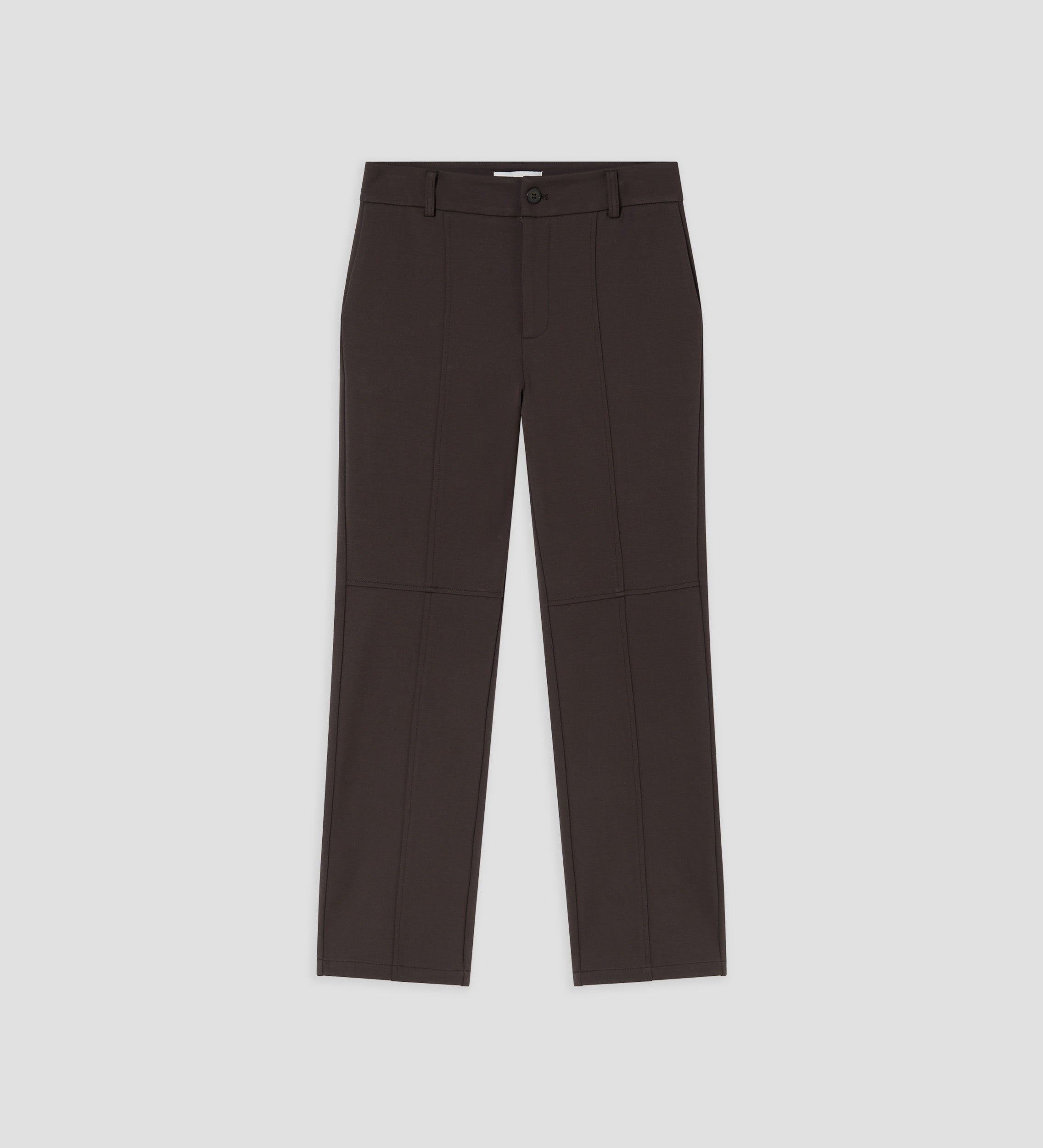 Straight elastic trousers with cuts