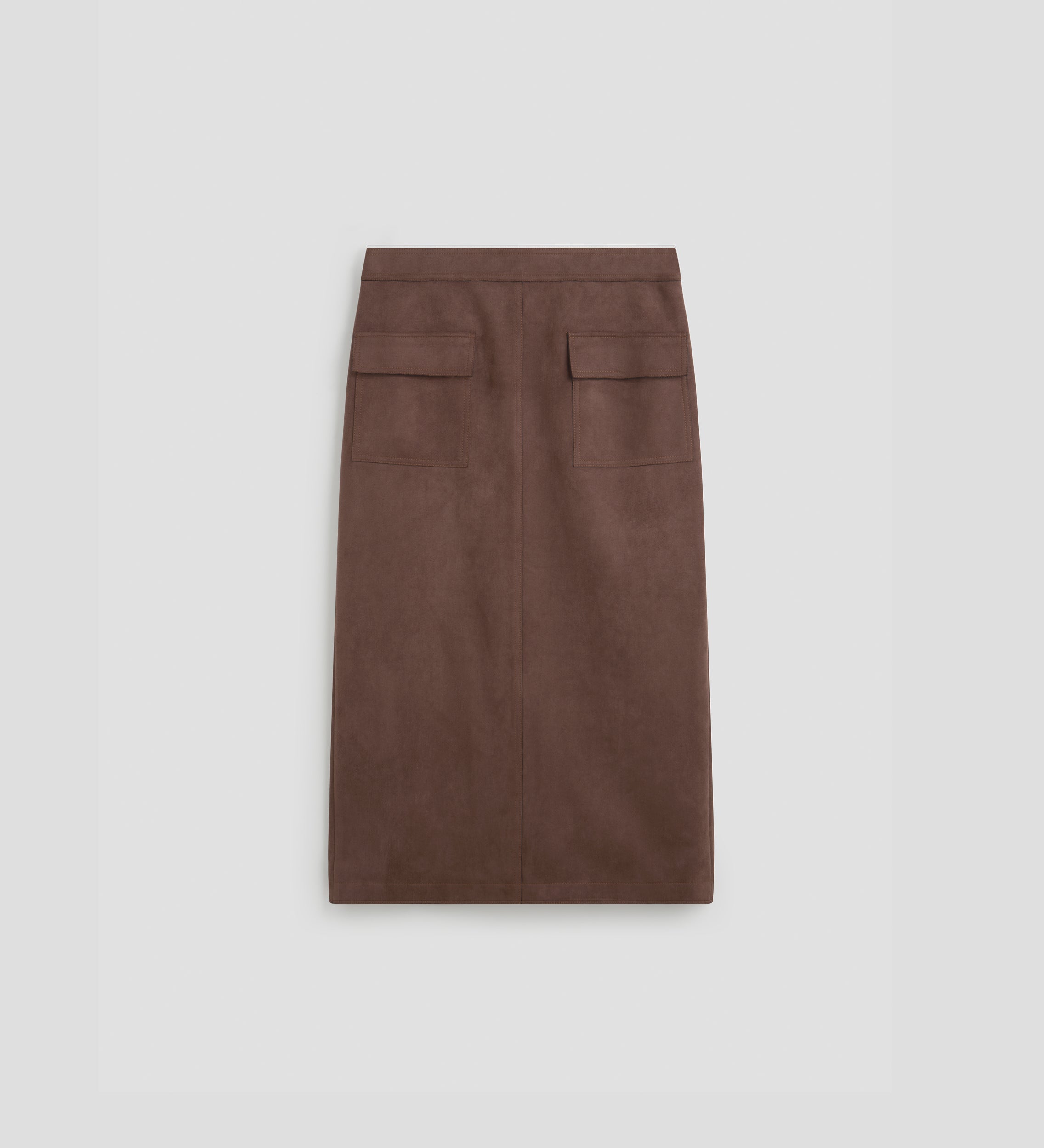 Suede midi skirt