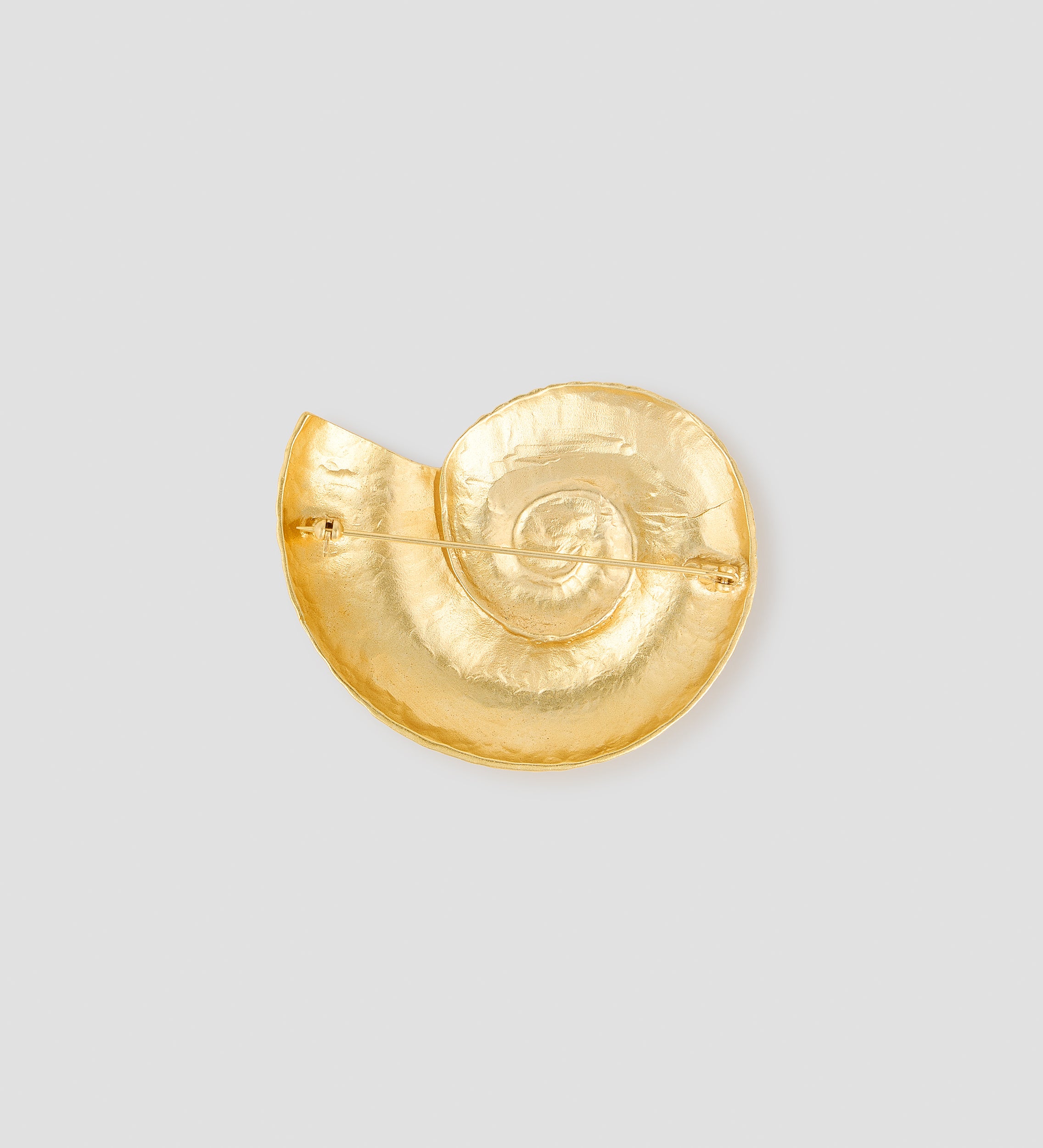 Ammonite golden brooch