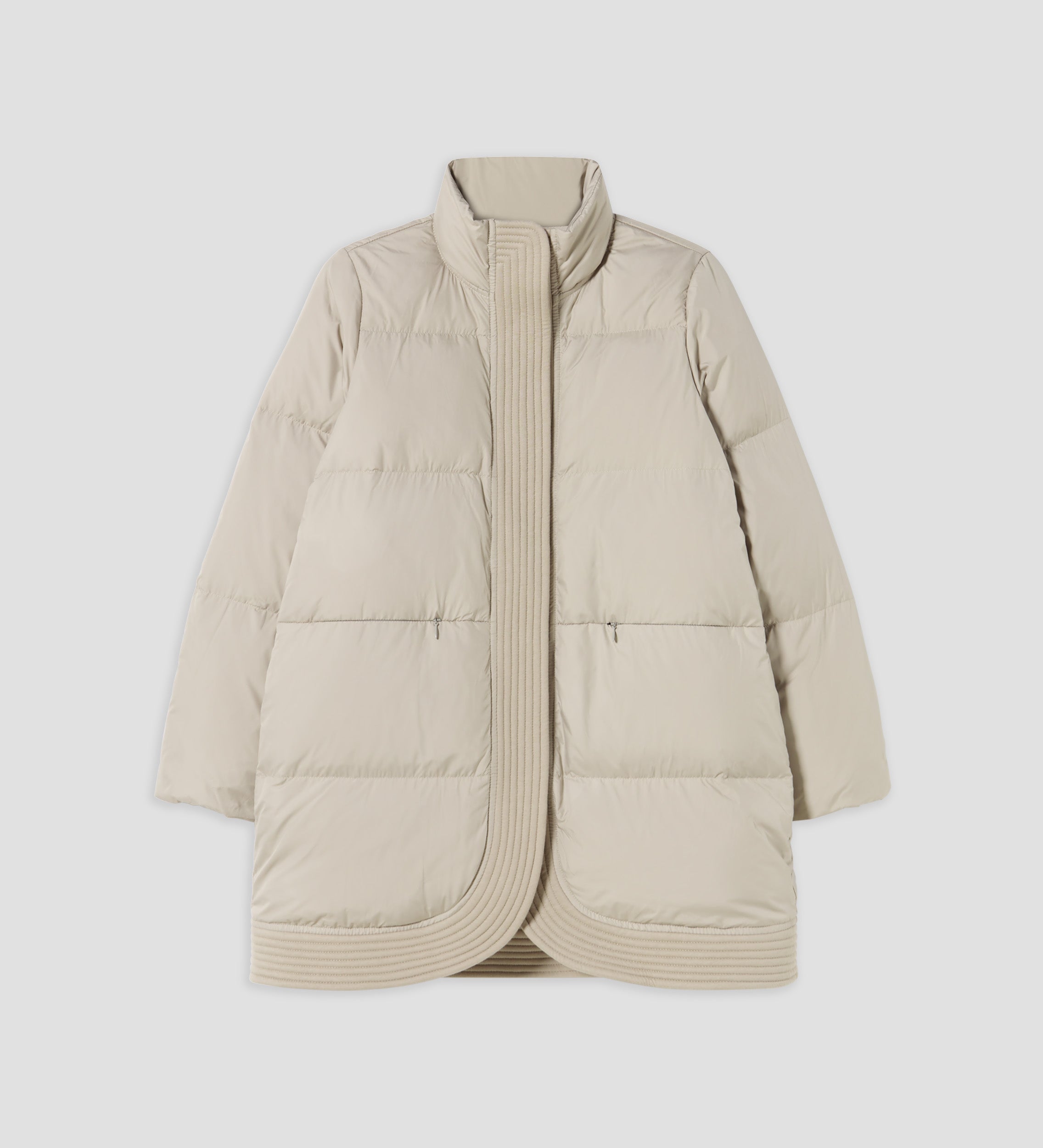 Long parka with stitching