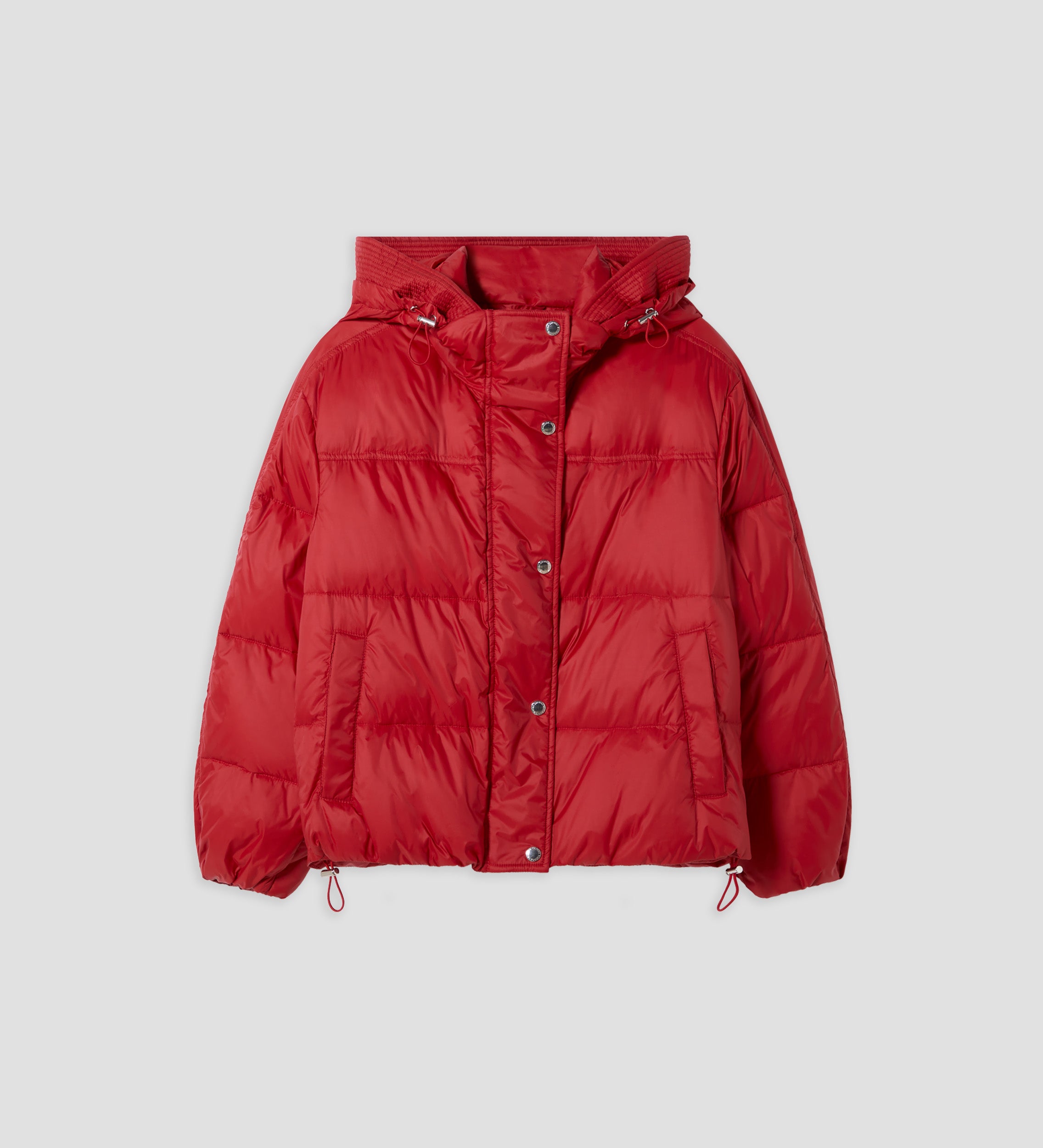 Short parka with hood