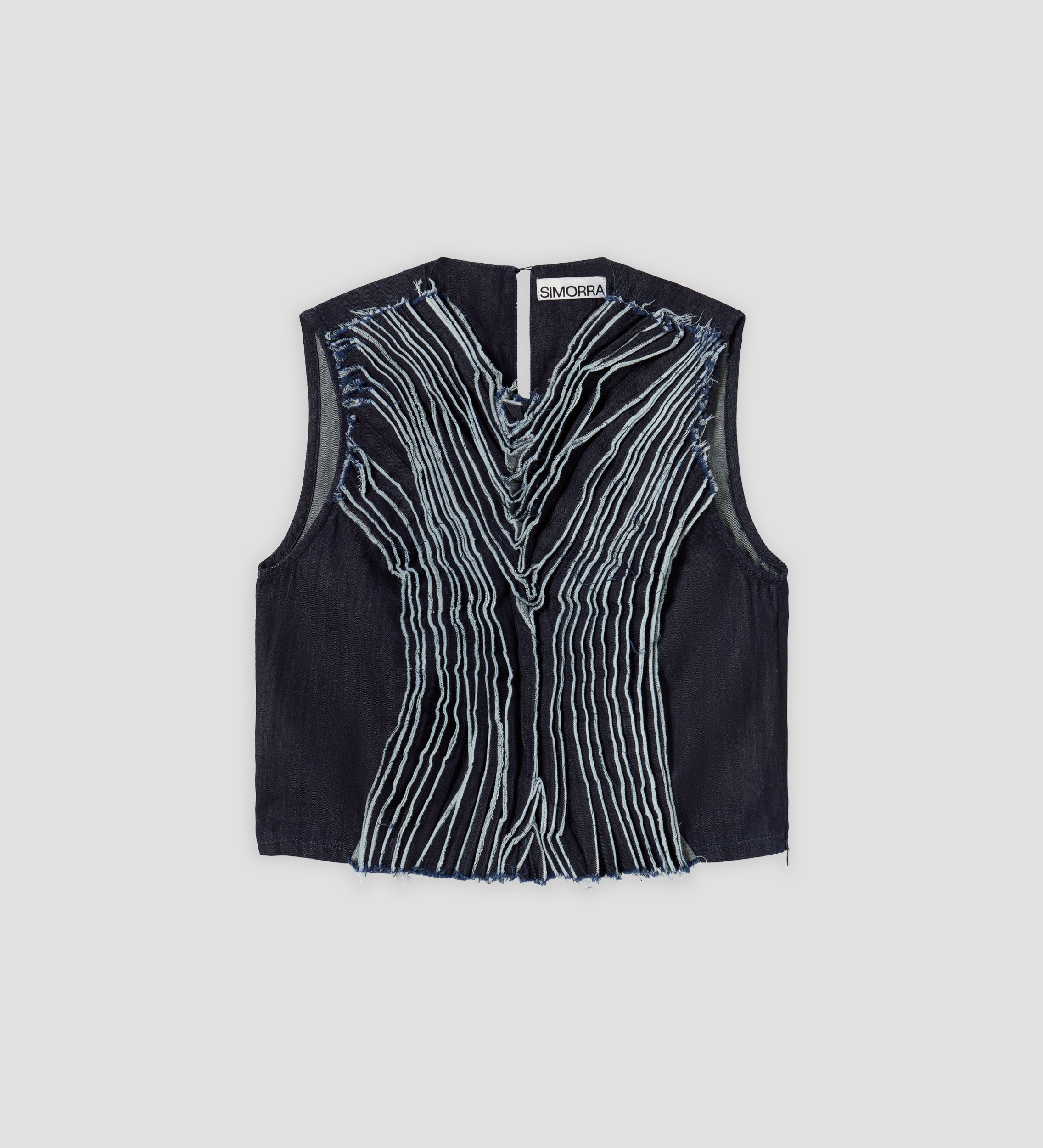 Gilet court brodé en textile