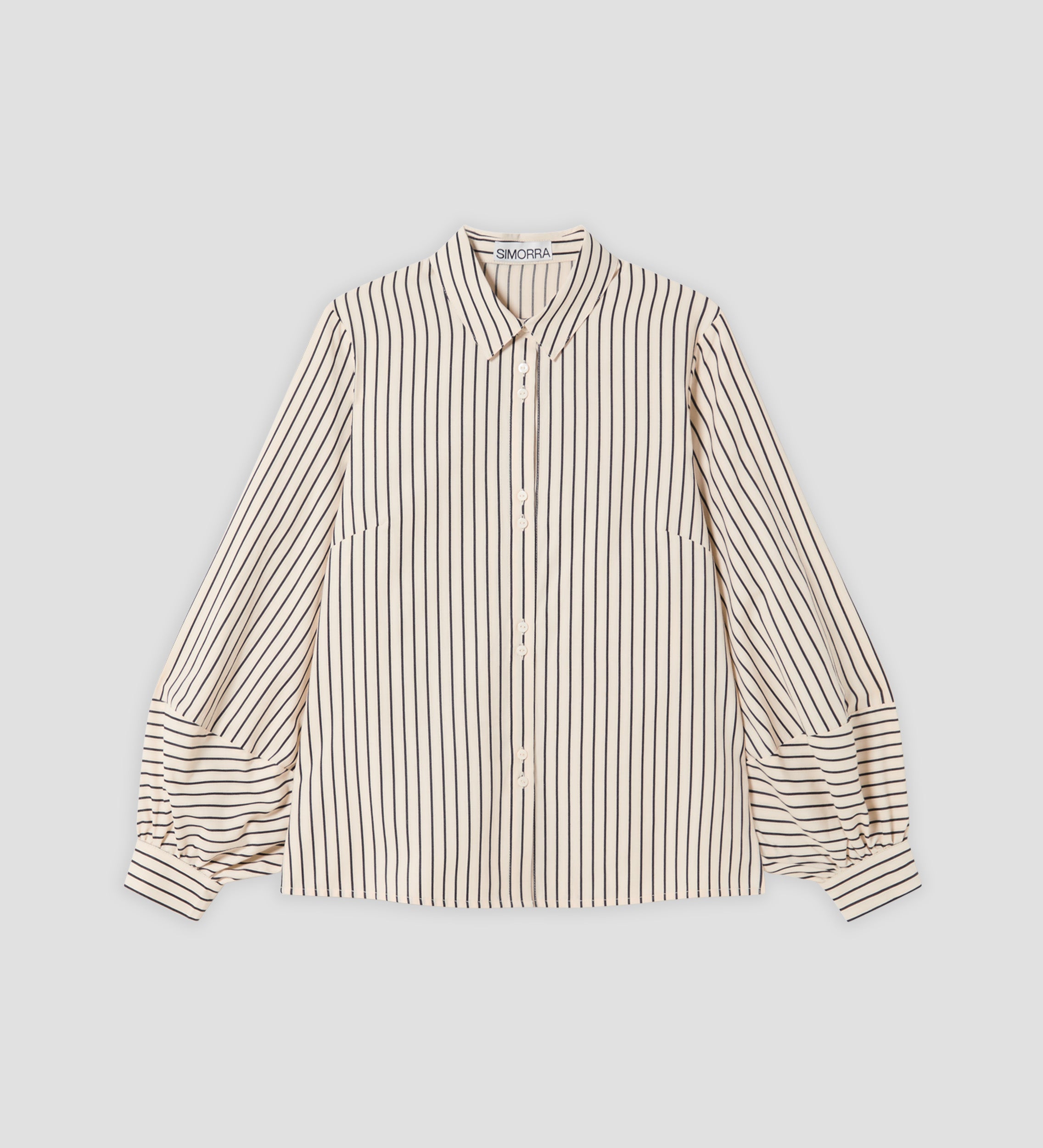 Black raw stripe blouse