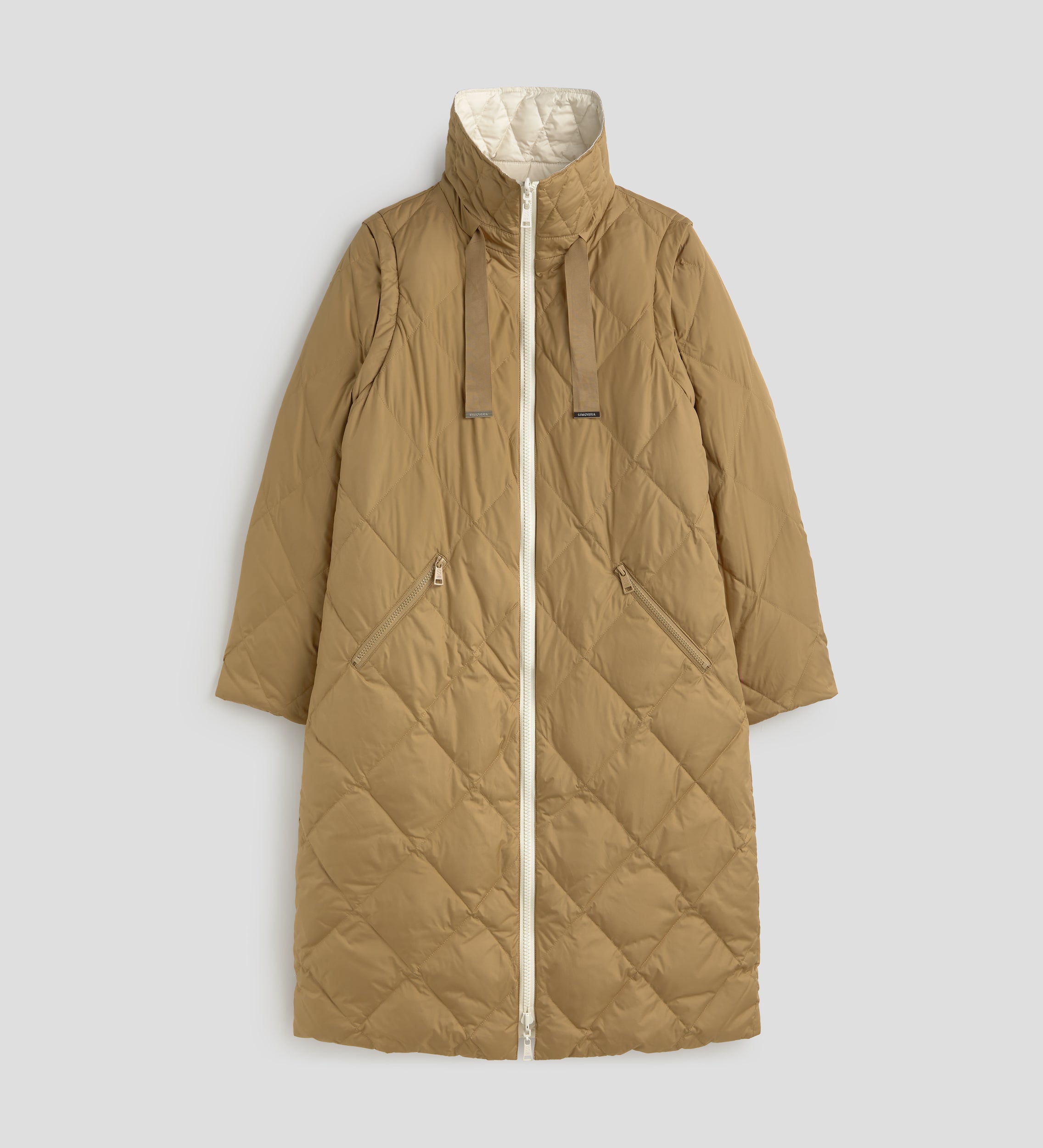 Long reversible down jacket