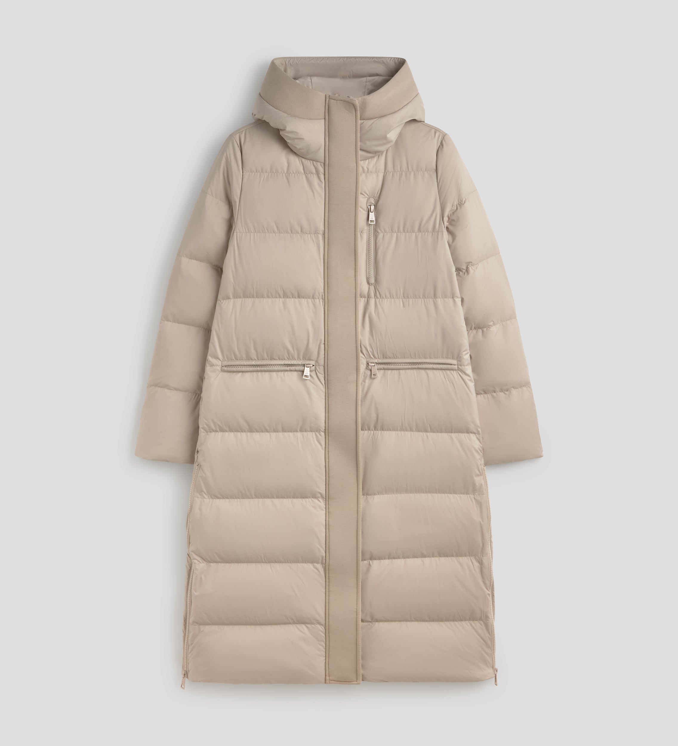 Long down jacket with hood