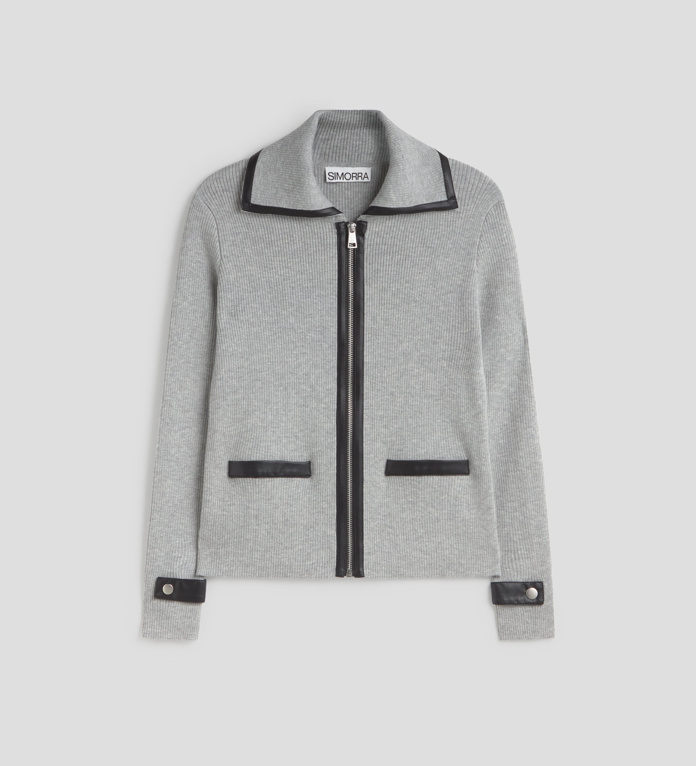 Chaqueta de punto con polipiel