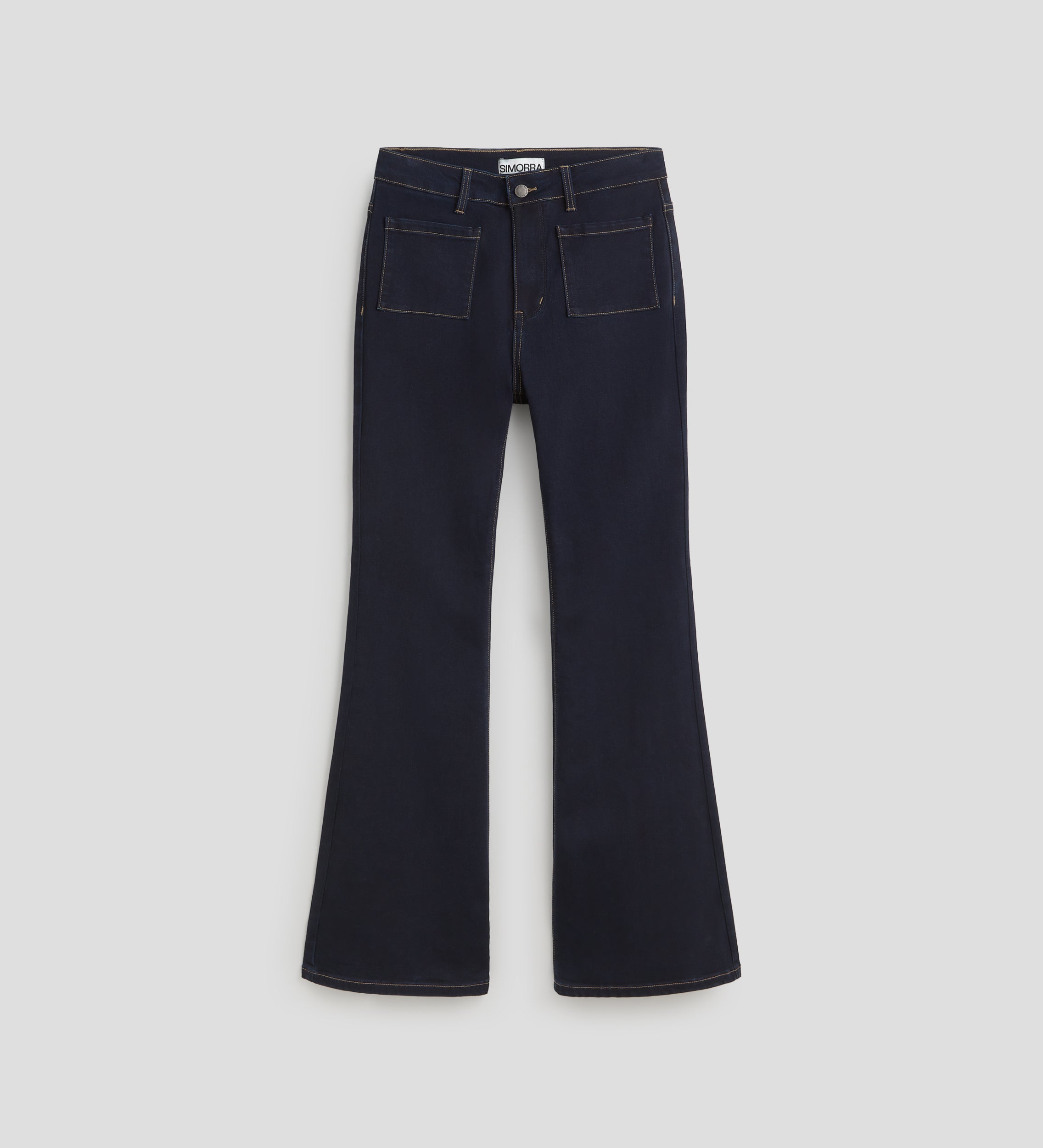 Denim pants with patch pockets