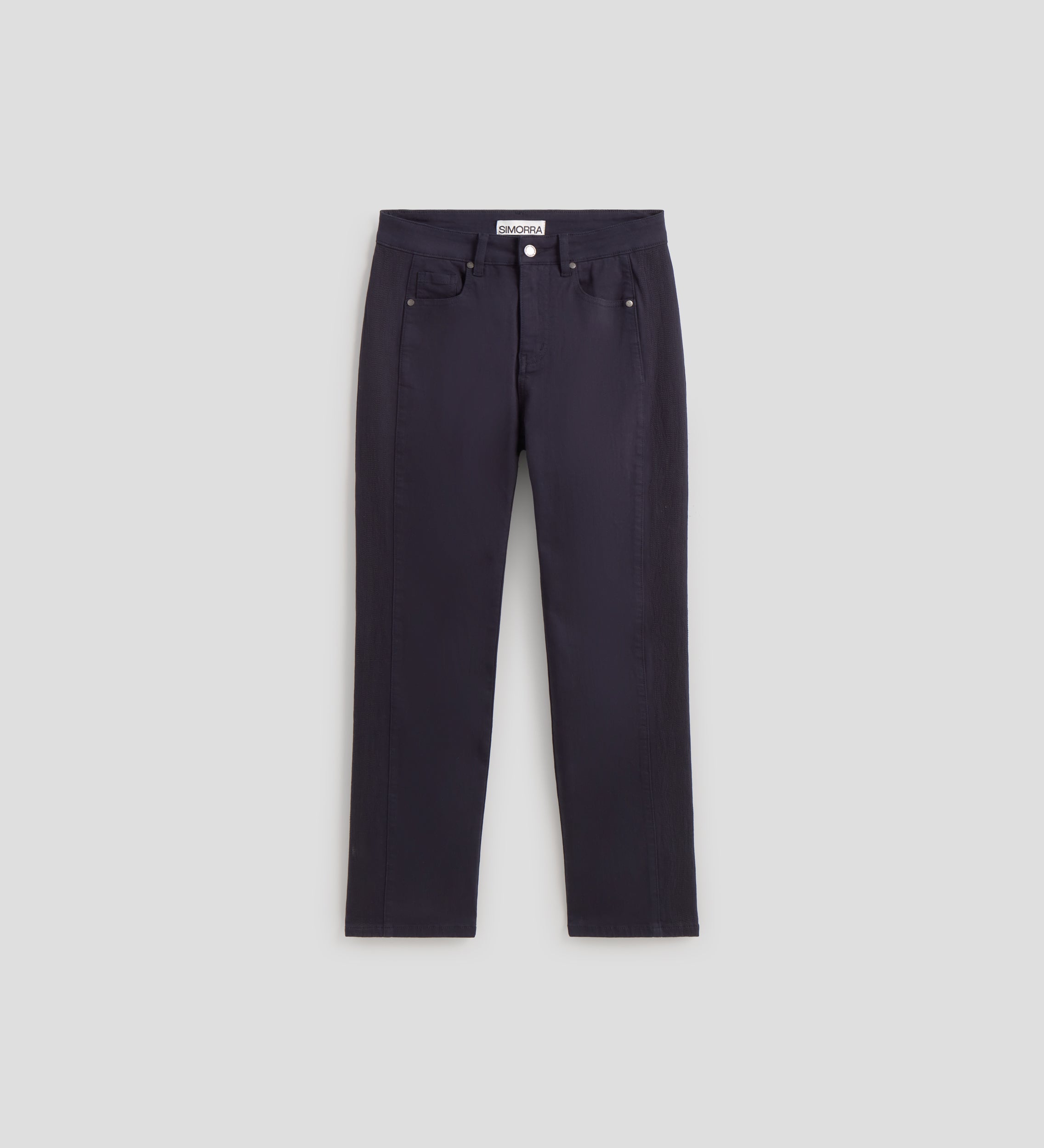 Pantalon slim broderie latérale