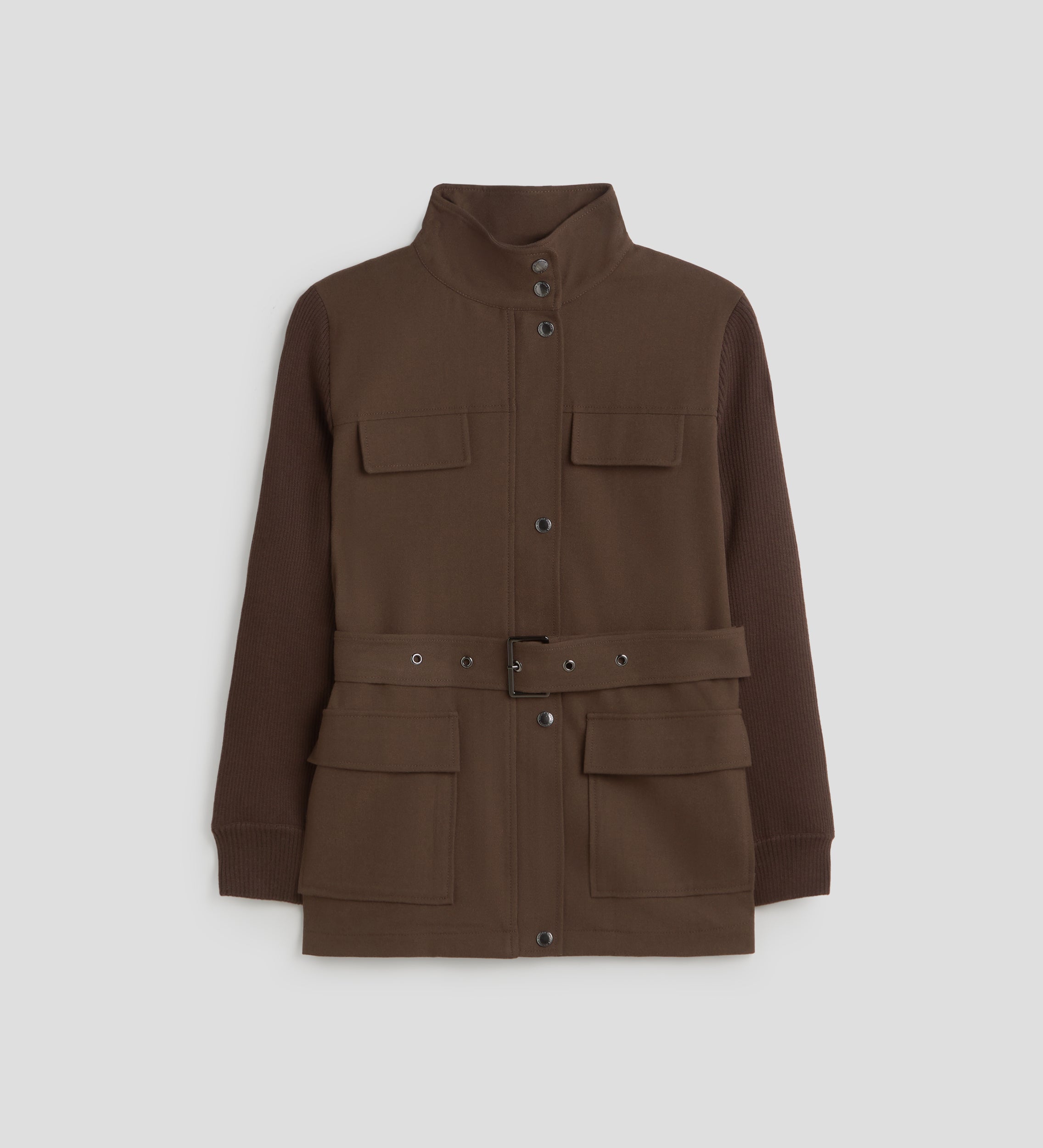 Chaqueta bimateria cinturón