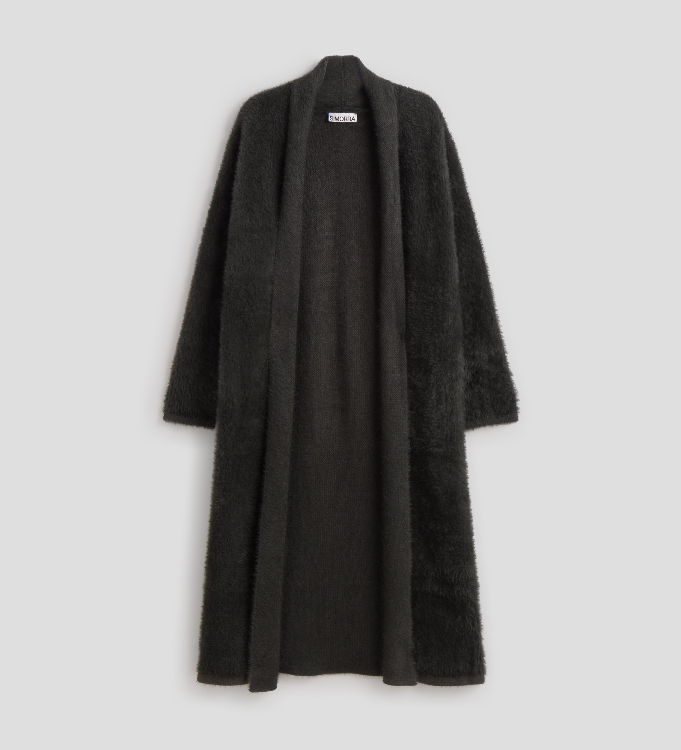 Fur-effect tricot cardigan