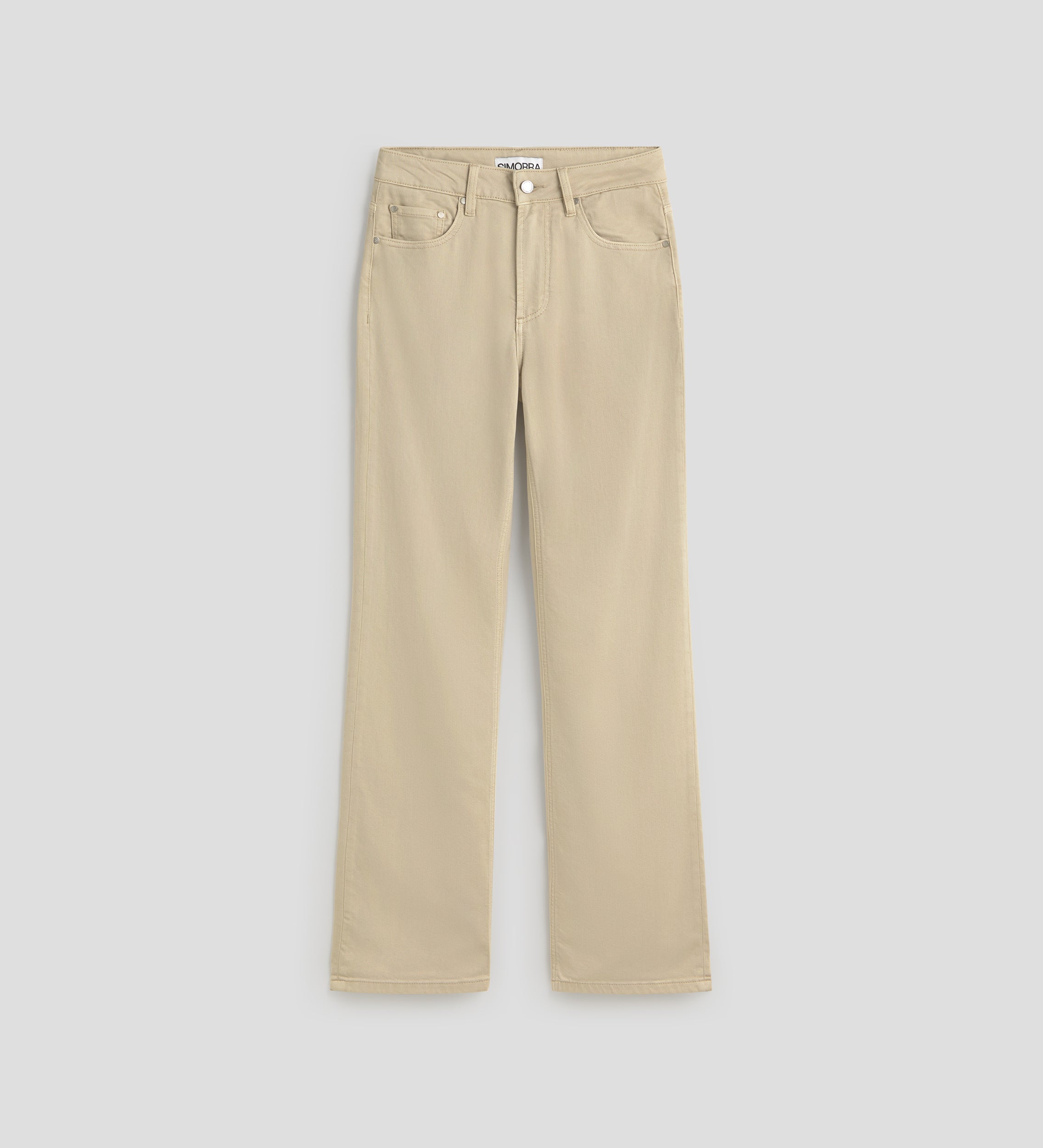 Straight cotton twill trousers