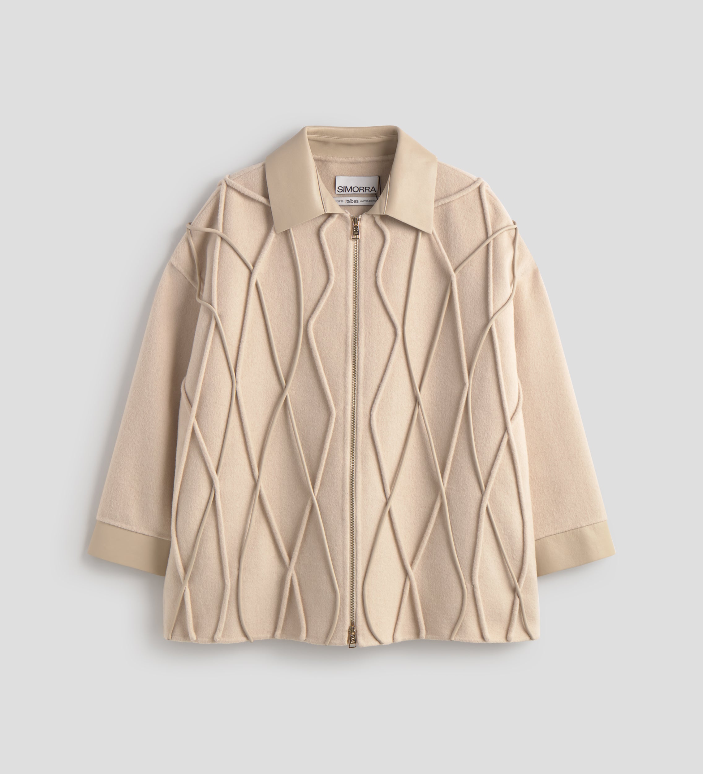Bi-material wool jacket