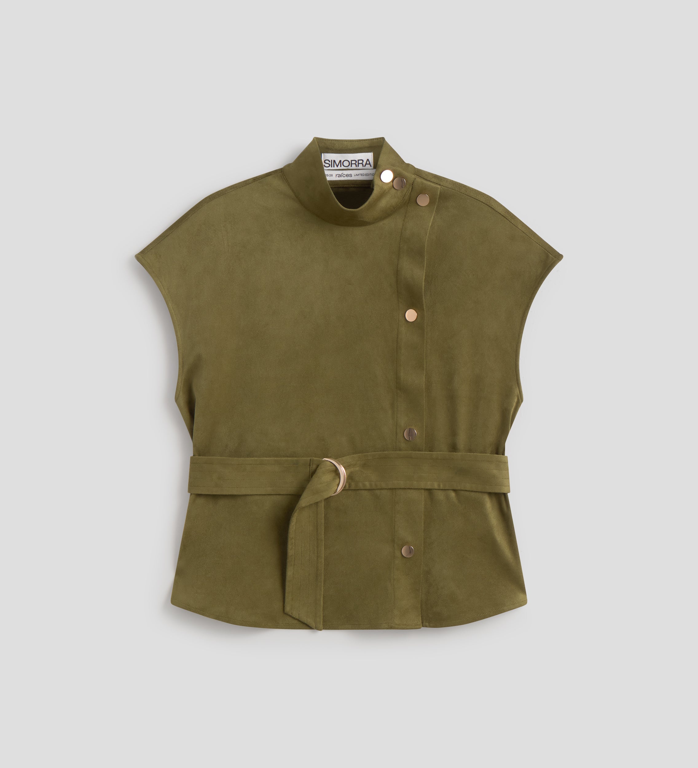 Suede top with a strap neck