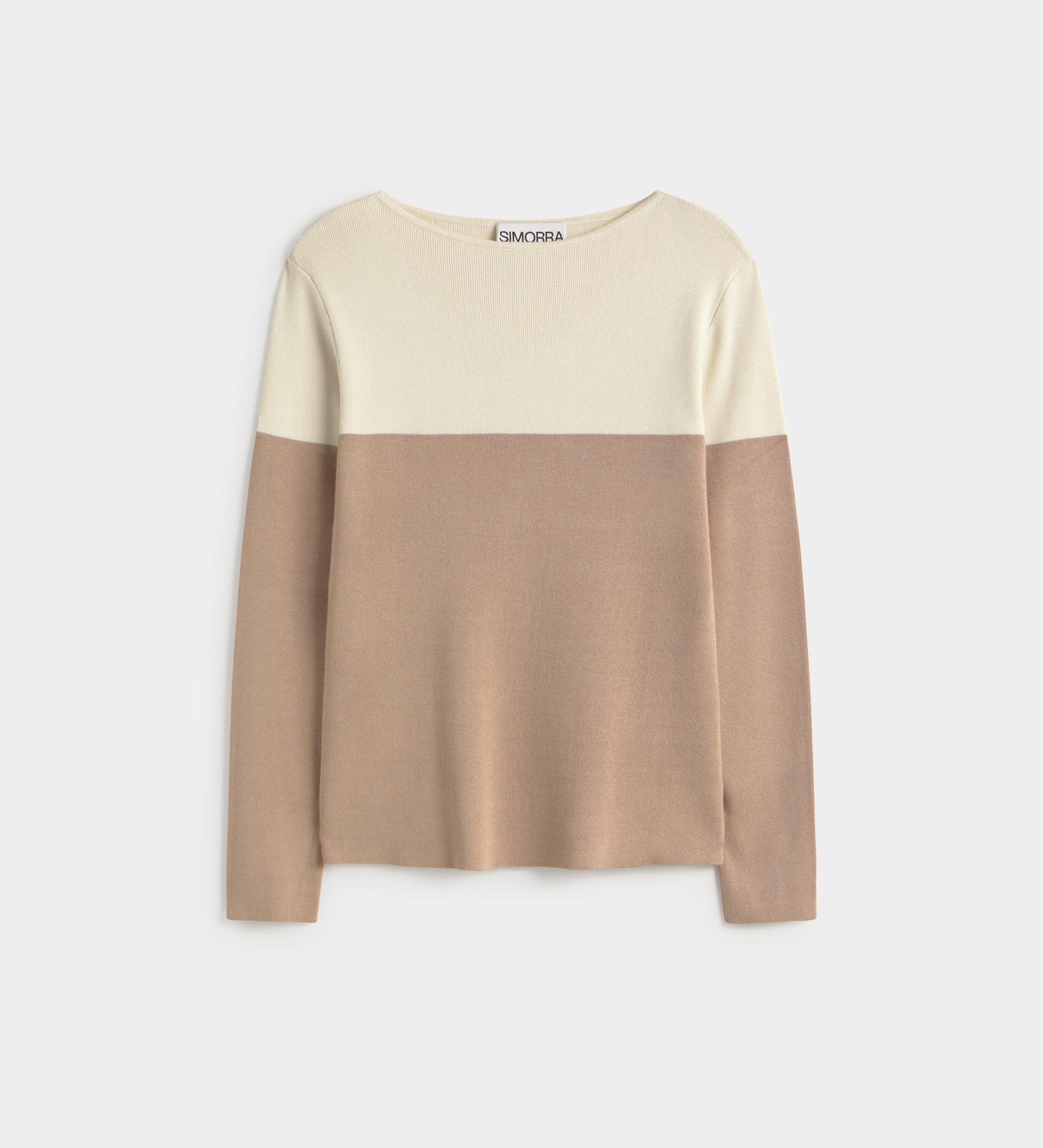 Two-tone knit sweater