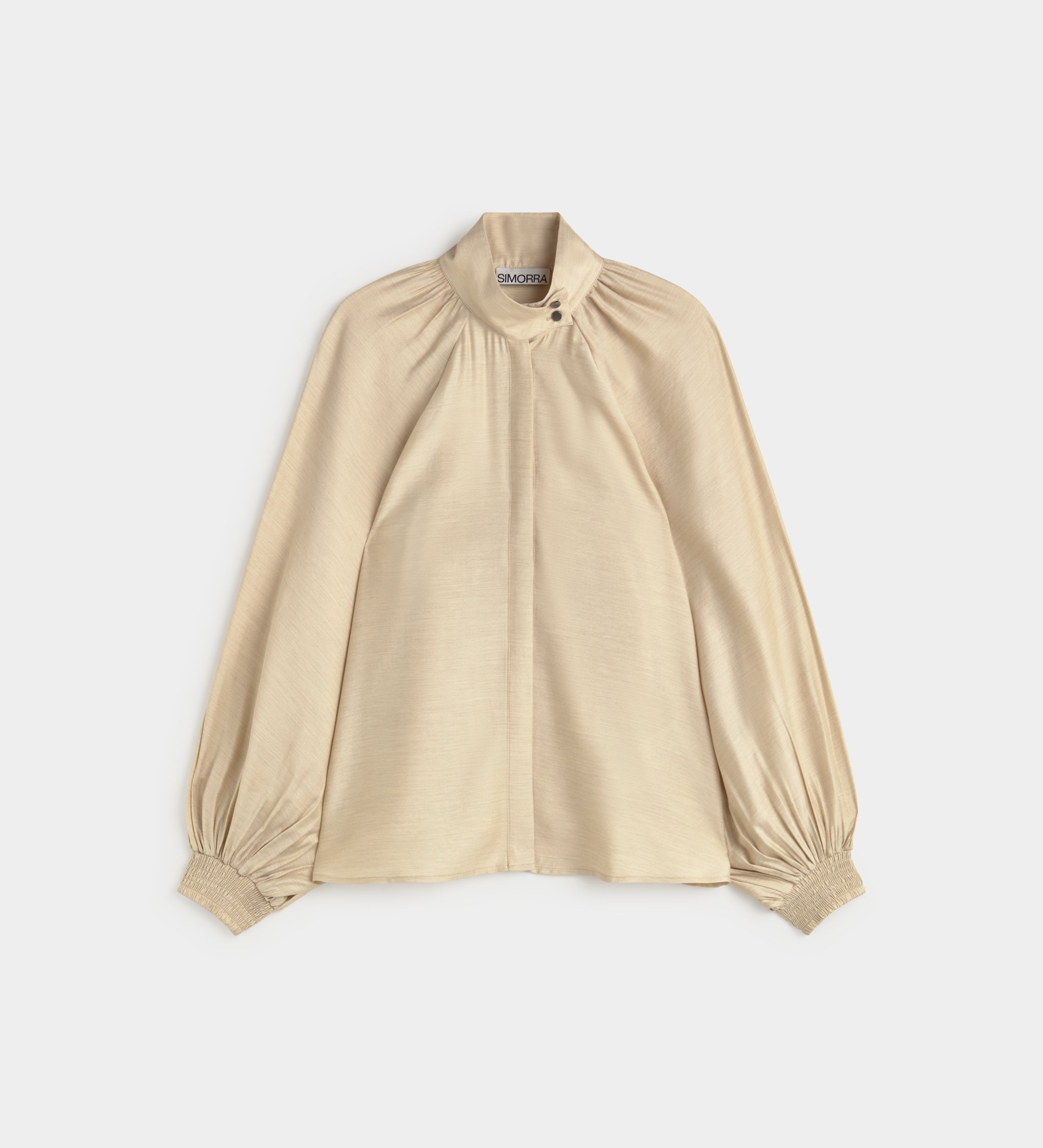 Blouse fluide col cheminée