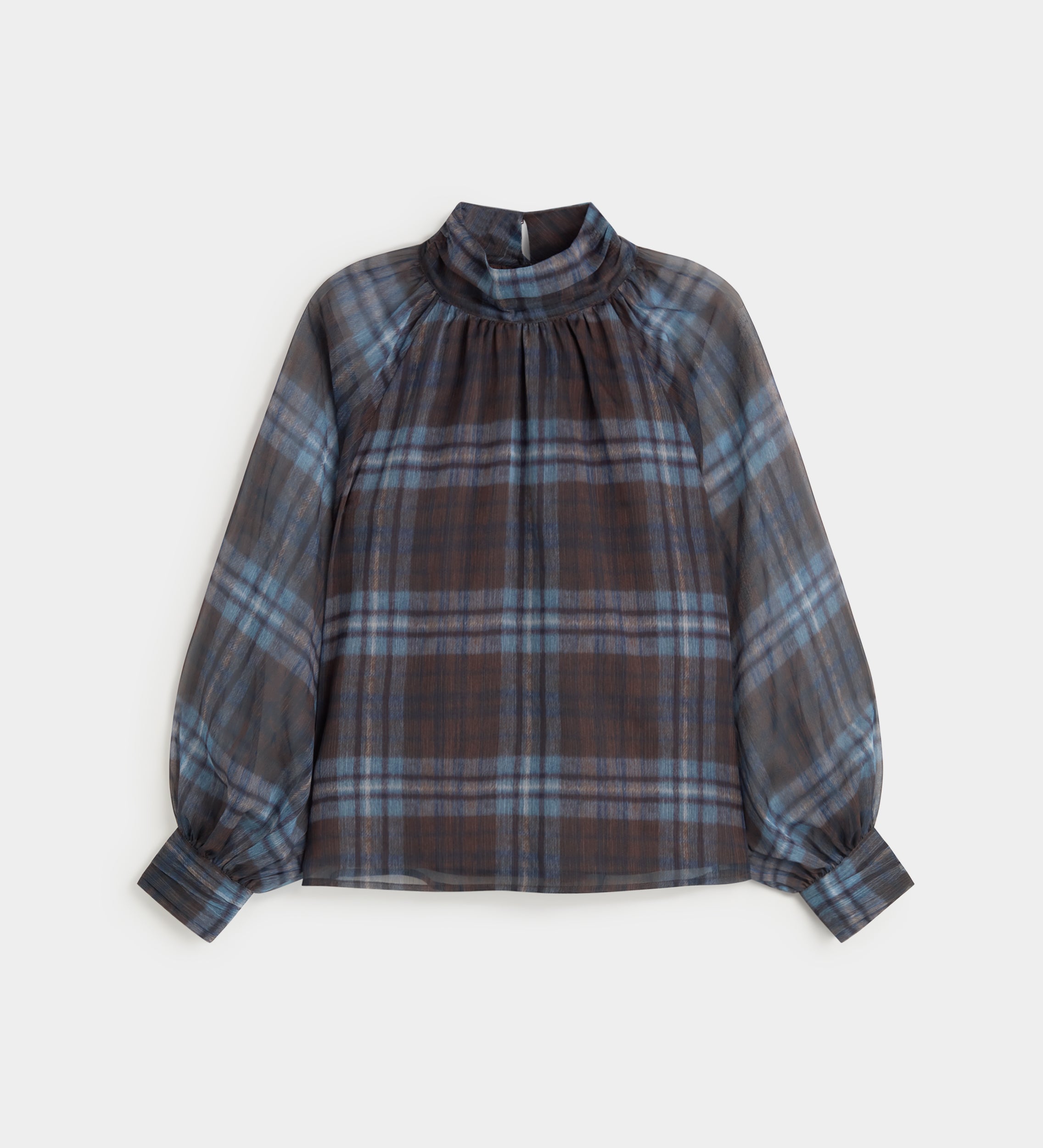 Blouse fluide imprimée à carreaux