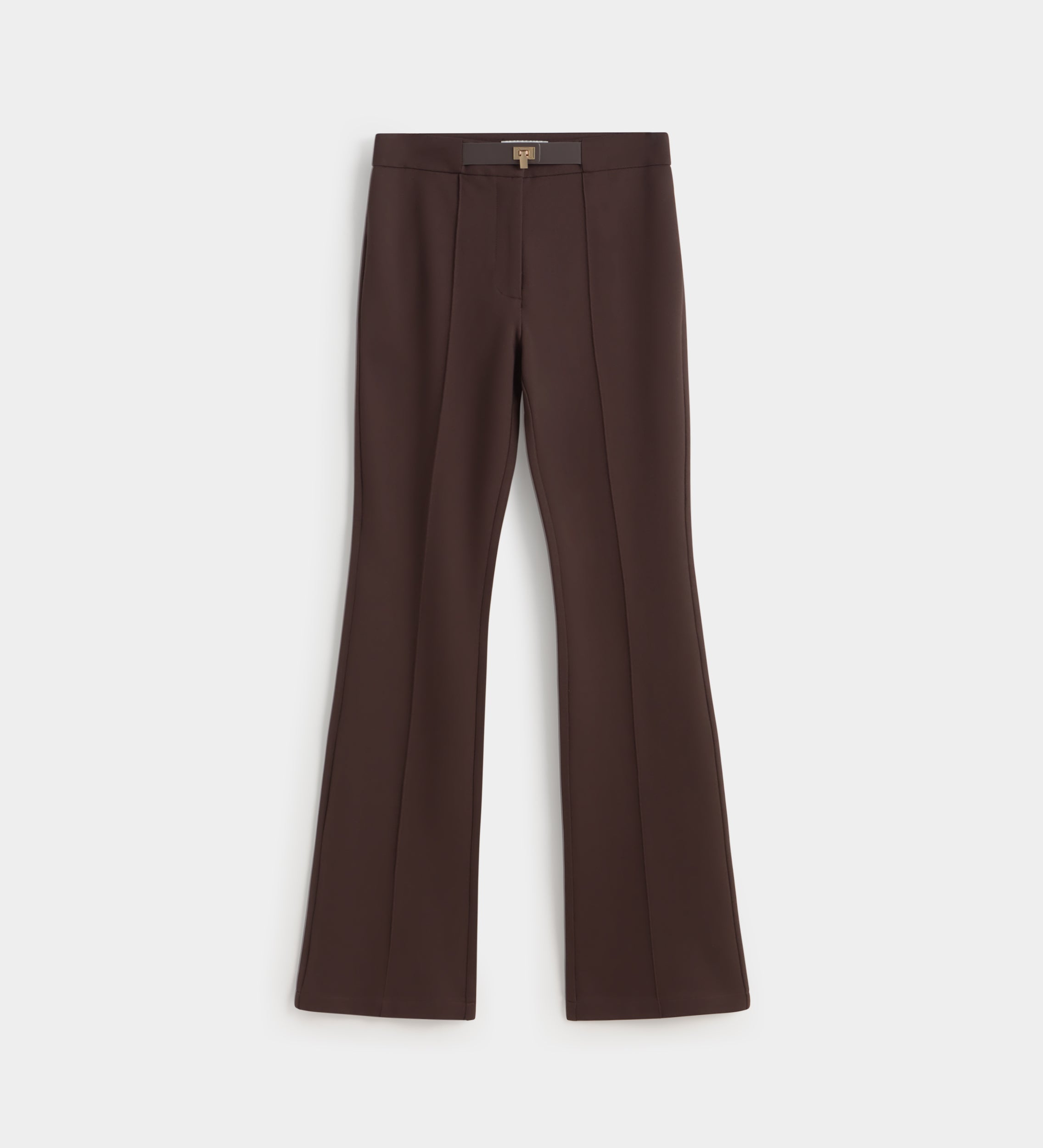 Stretch trousers with belt