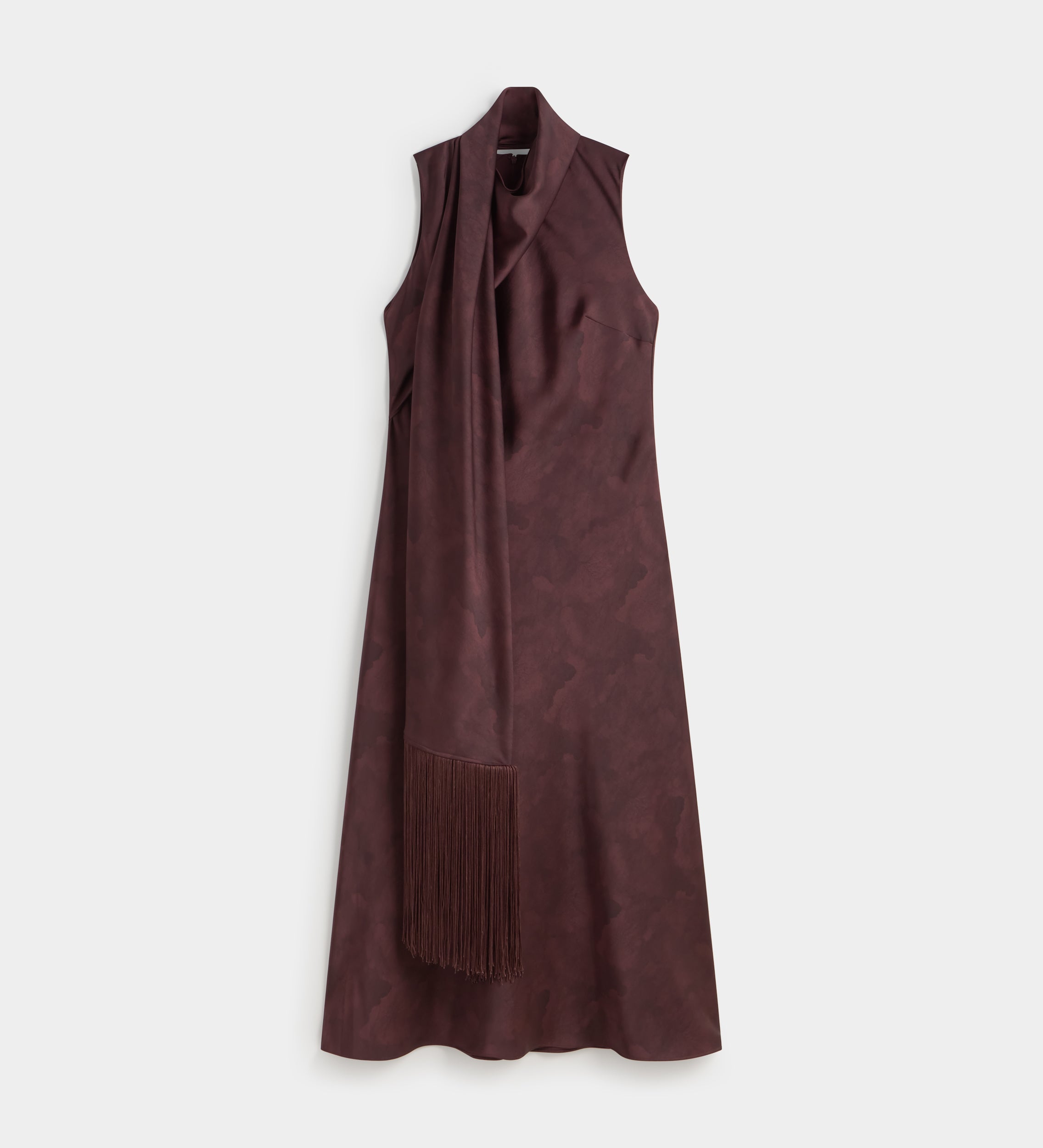 Robe longue satinée avec châle