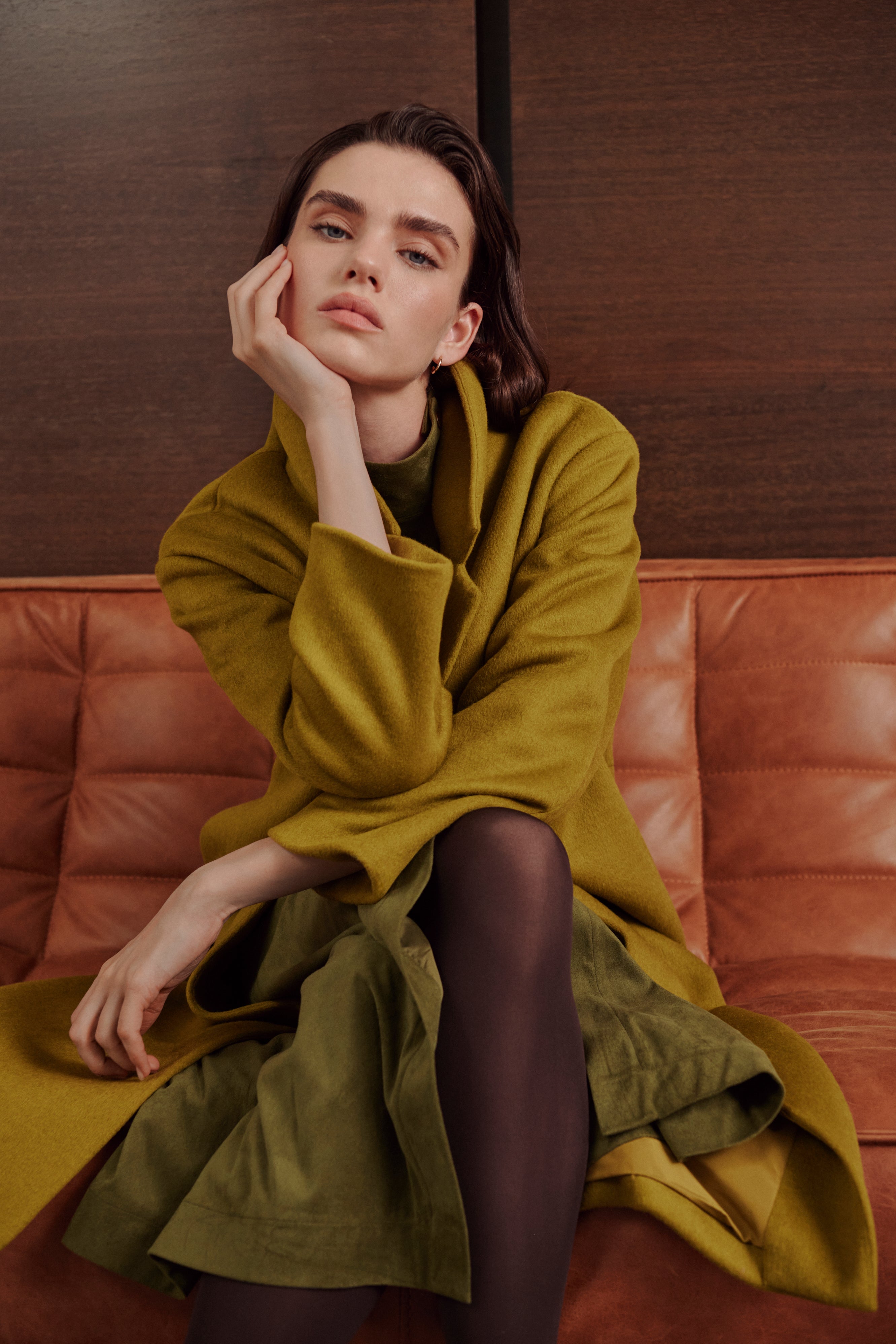 Abrigo cuello solapa