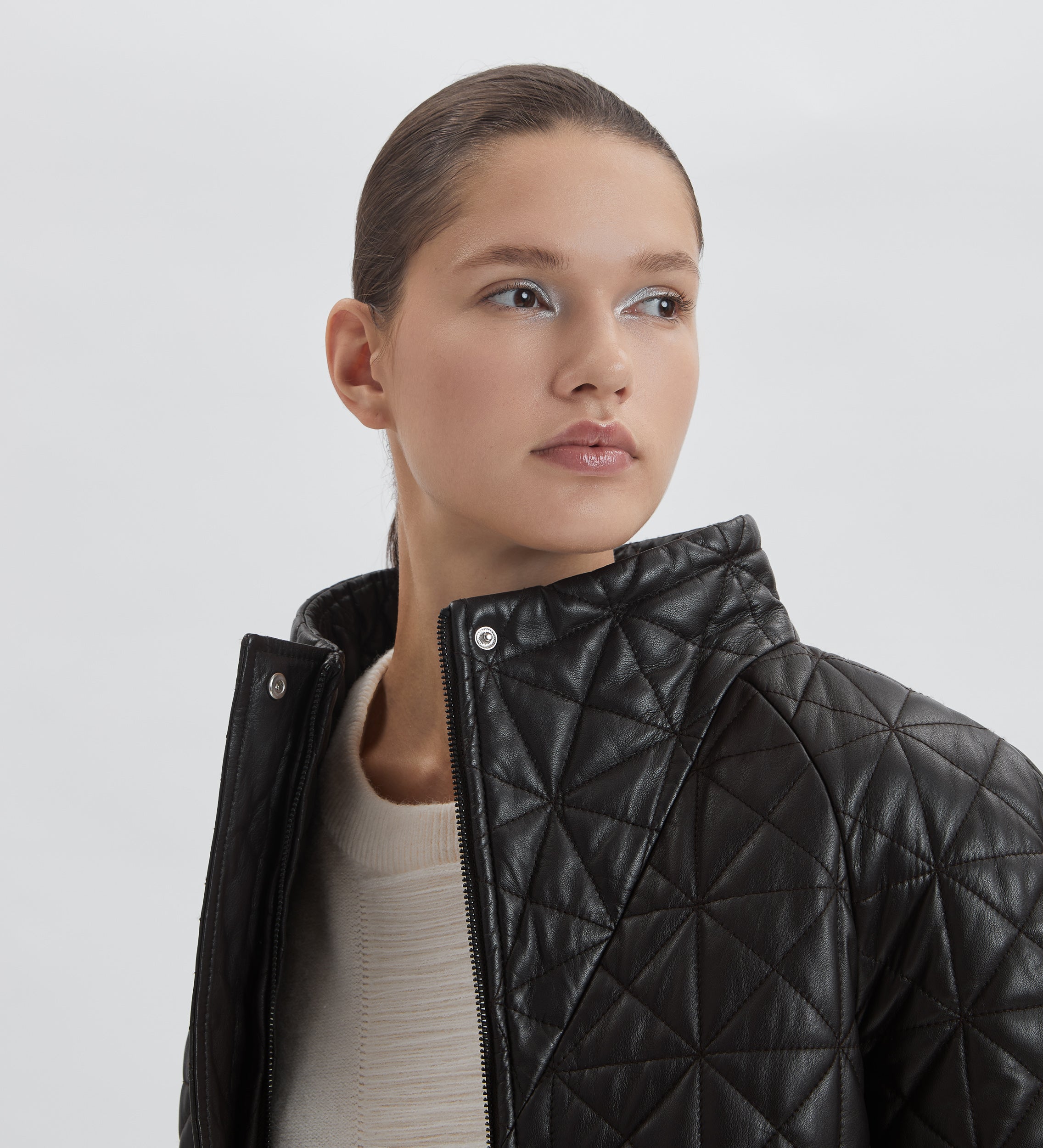 Quilted nappa parka
