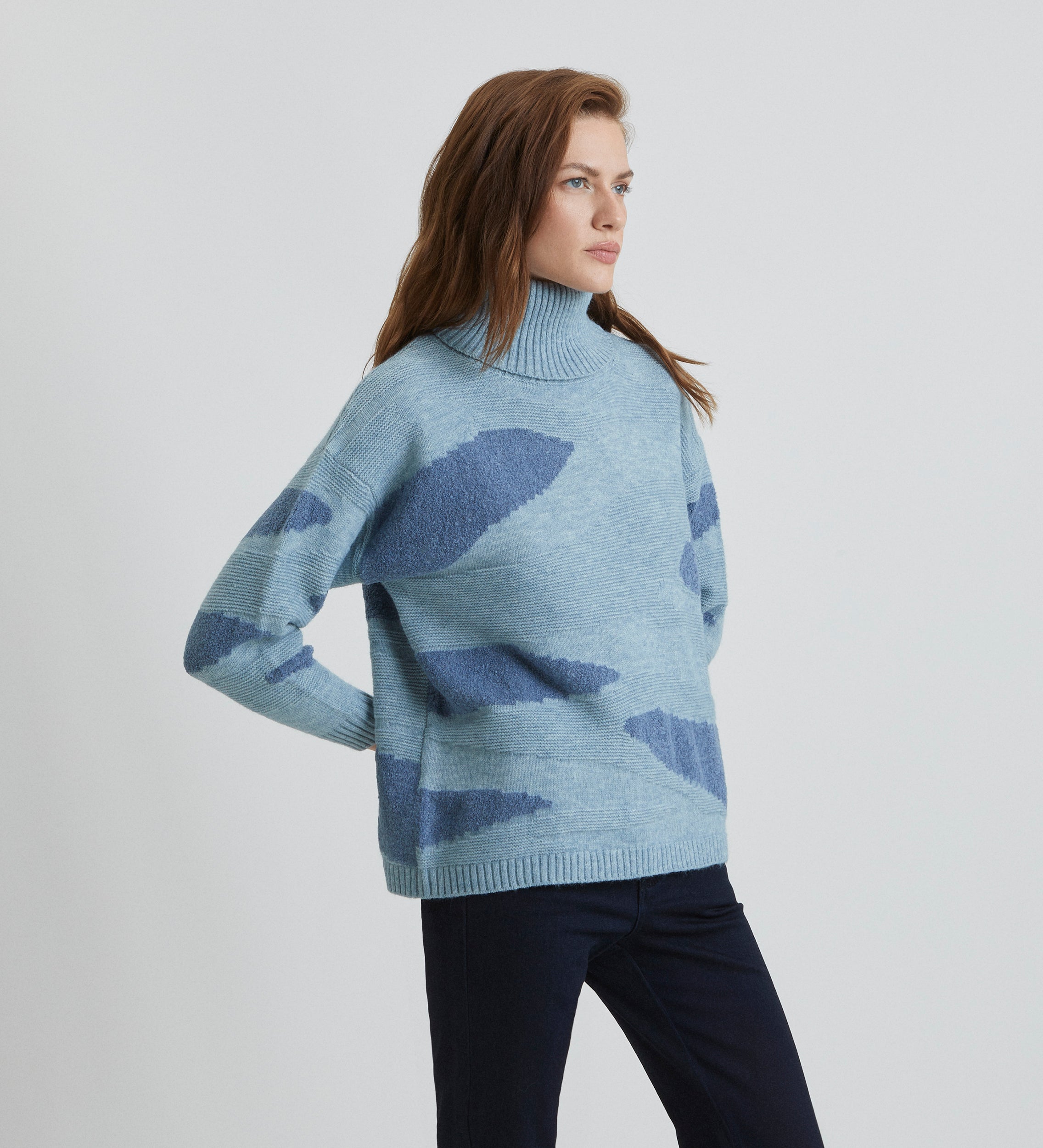 Jacquard turtleneck sweater