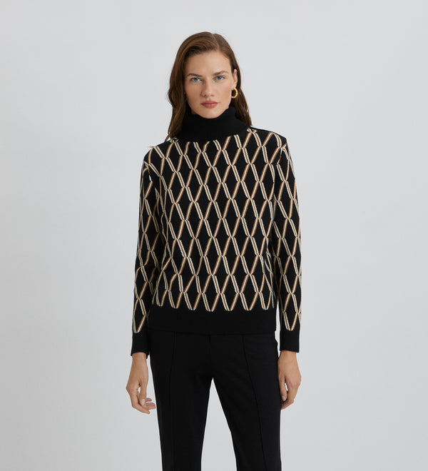 Geometric jacquard sweater