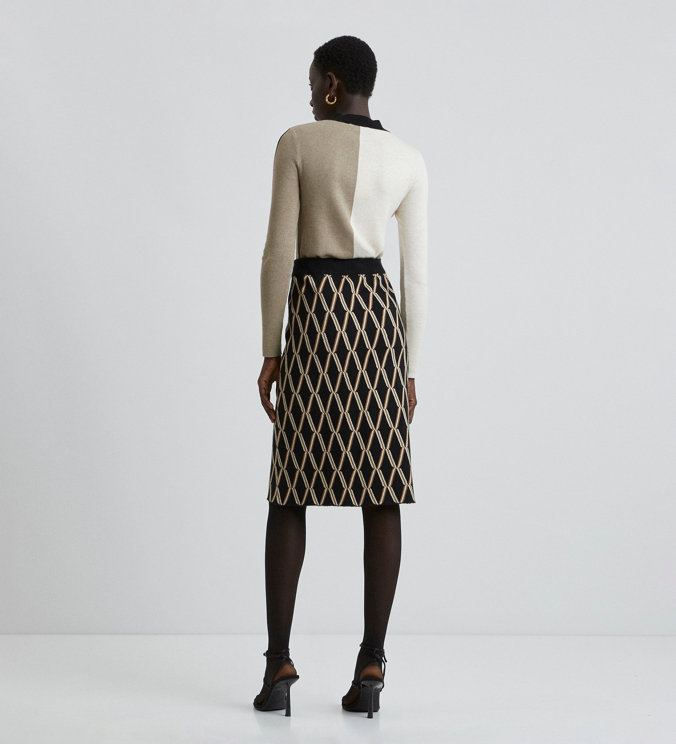 Jacquard knitted skirt