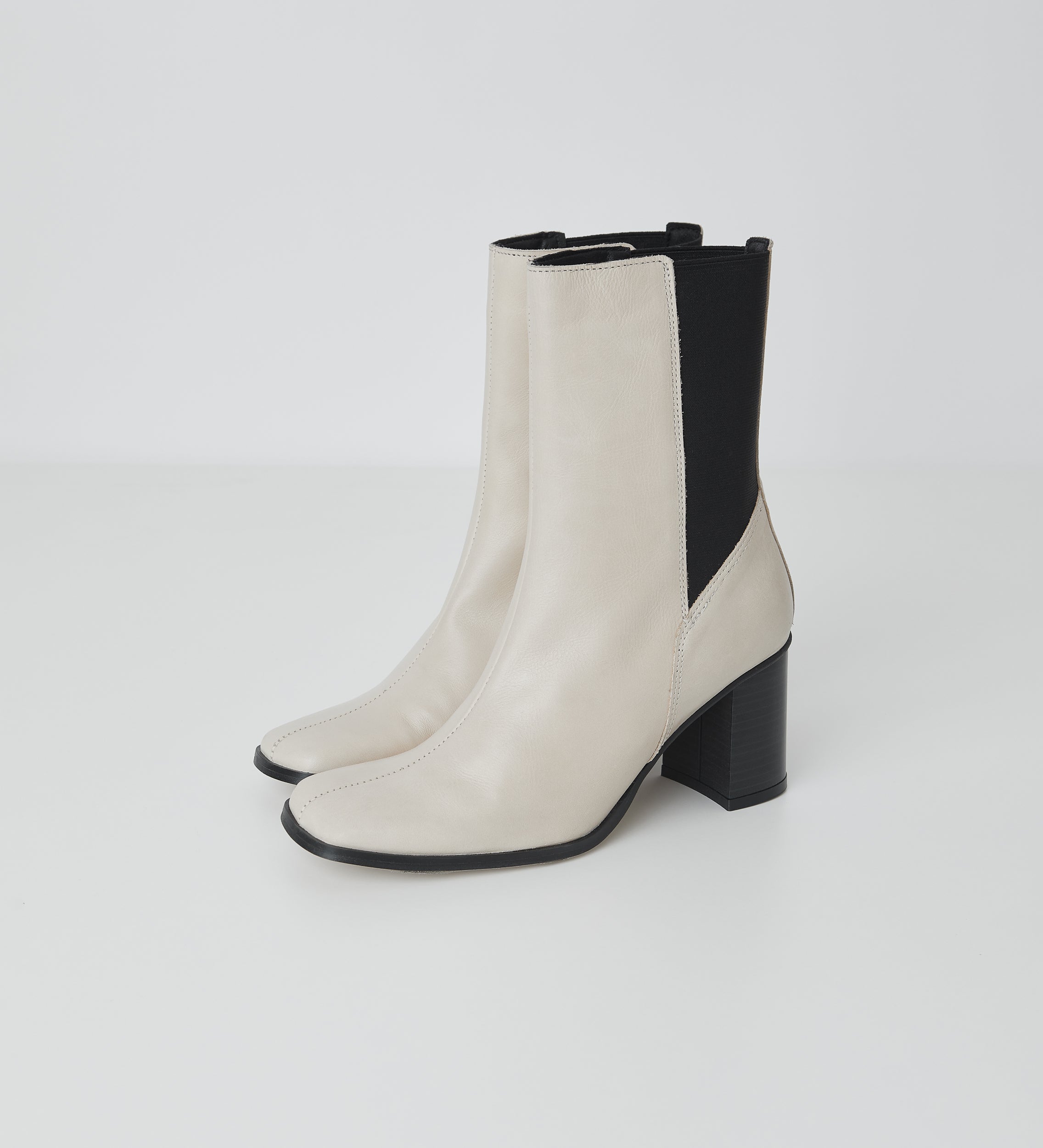 Rubber leather ankle boot